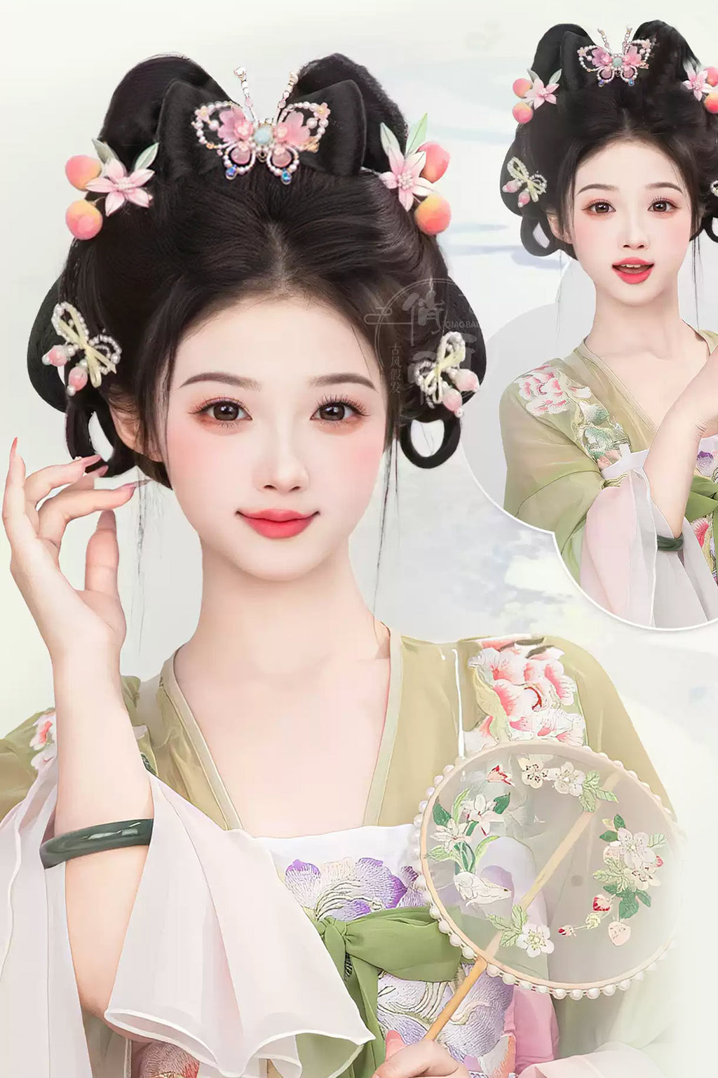 Chinese Hair Bun Tang Dynasty Hanfu Wig Traditional Chinese Hairstyle