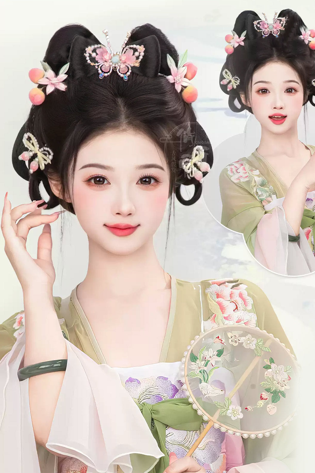 Chinese Hair Bun Tang Dynasty Hanfu Wig Traditional Chinese Hairstyle