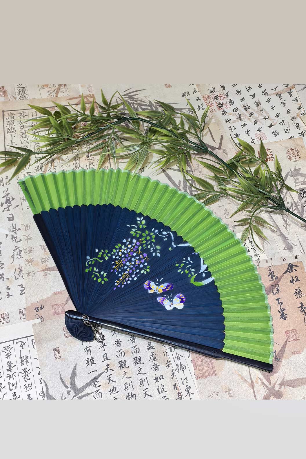 Chinese hand fan bamboo folding fan ancient style for qipao