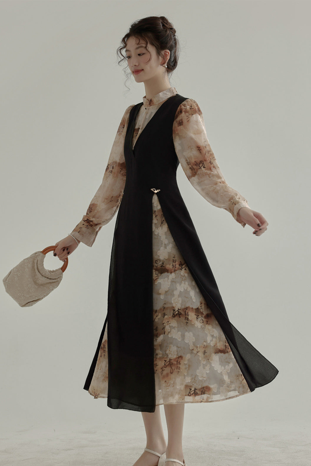 Chinese Style Dress Women Black Hanfu Dress - sancuno 三寸藕