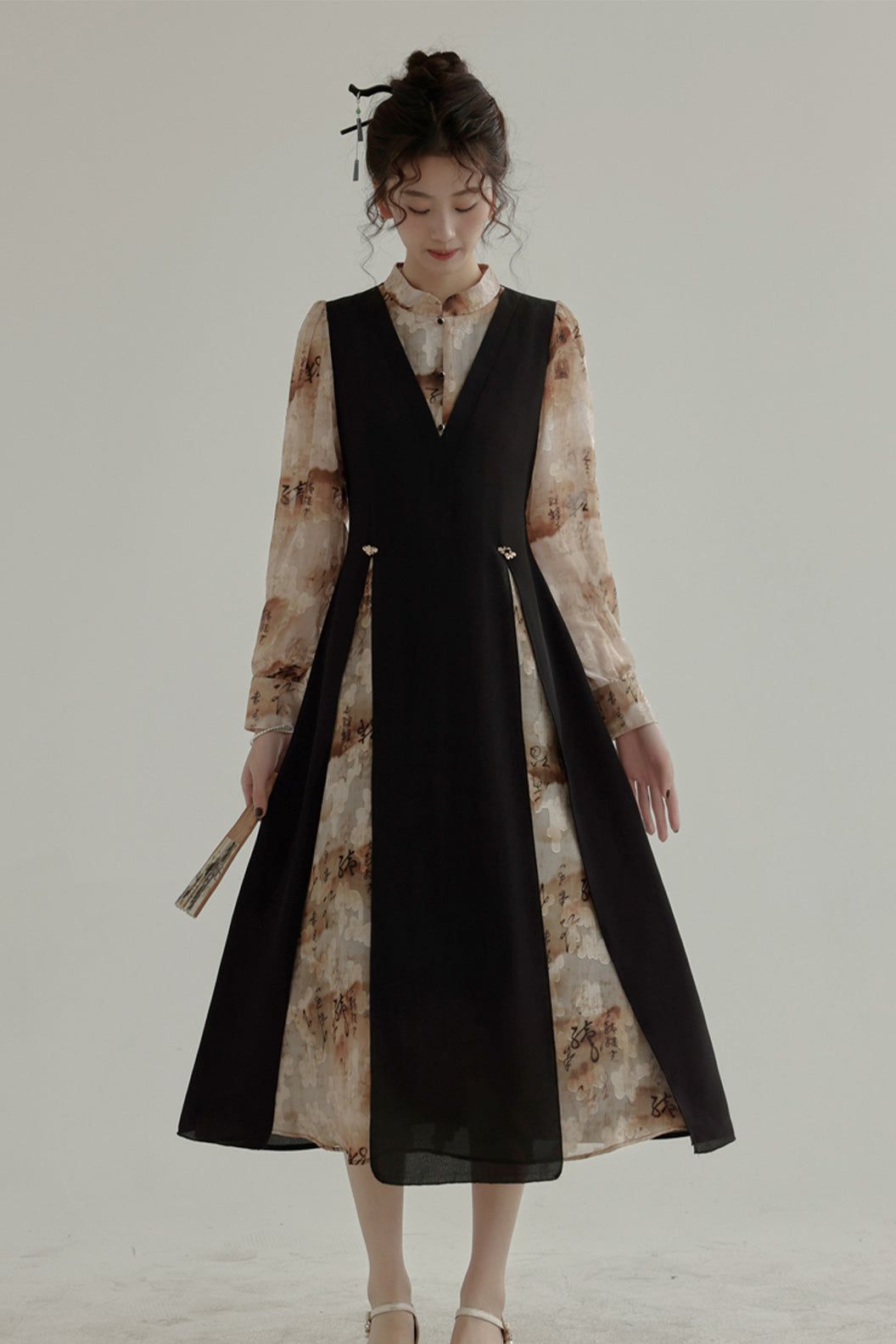 Chinese Style Dress Women Black Hanfu Dress - sancuno 三寸藕