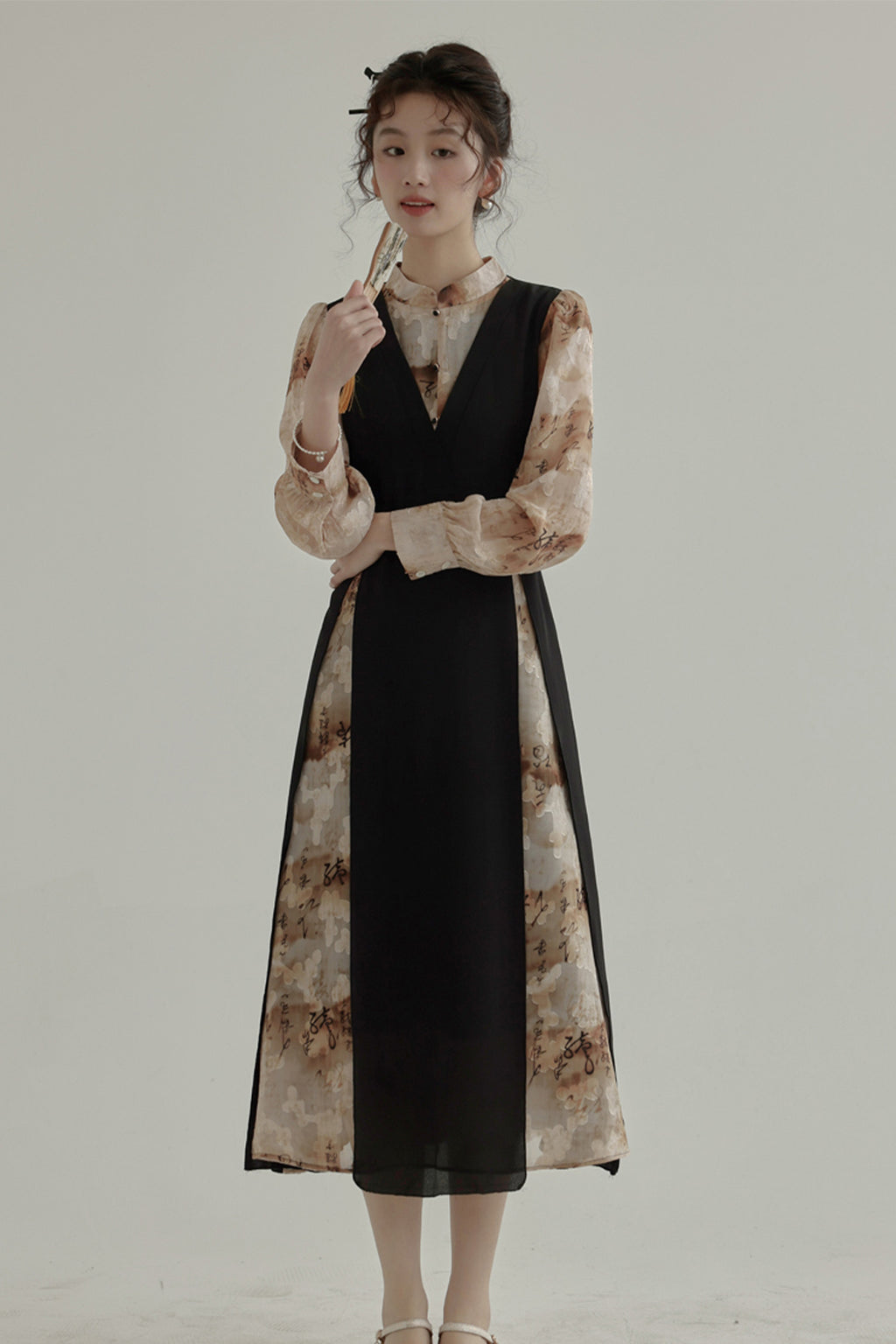 Chinese Style Dress Women Black Hanfu Dress - sancuno 三寸藕