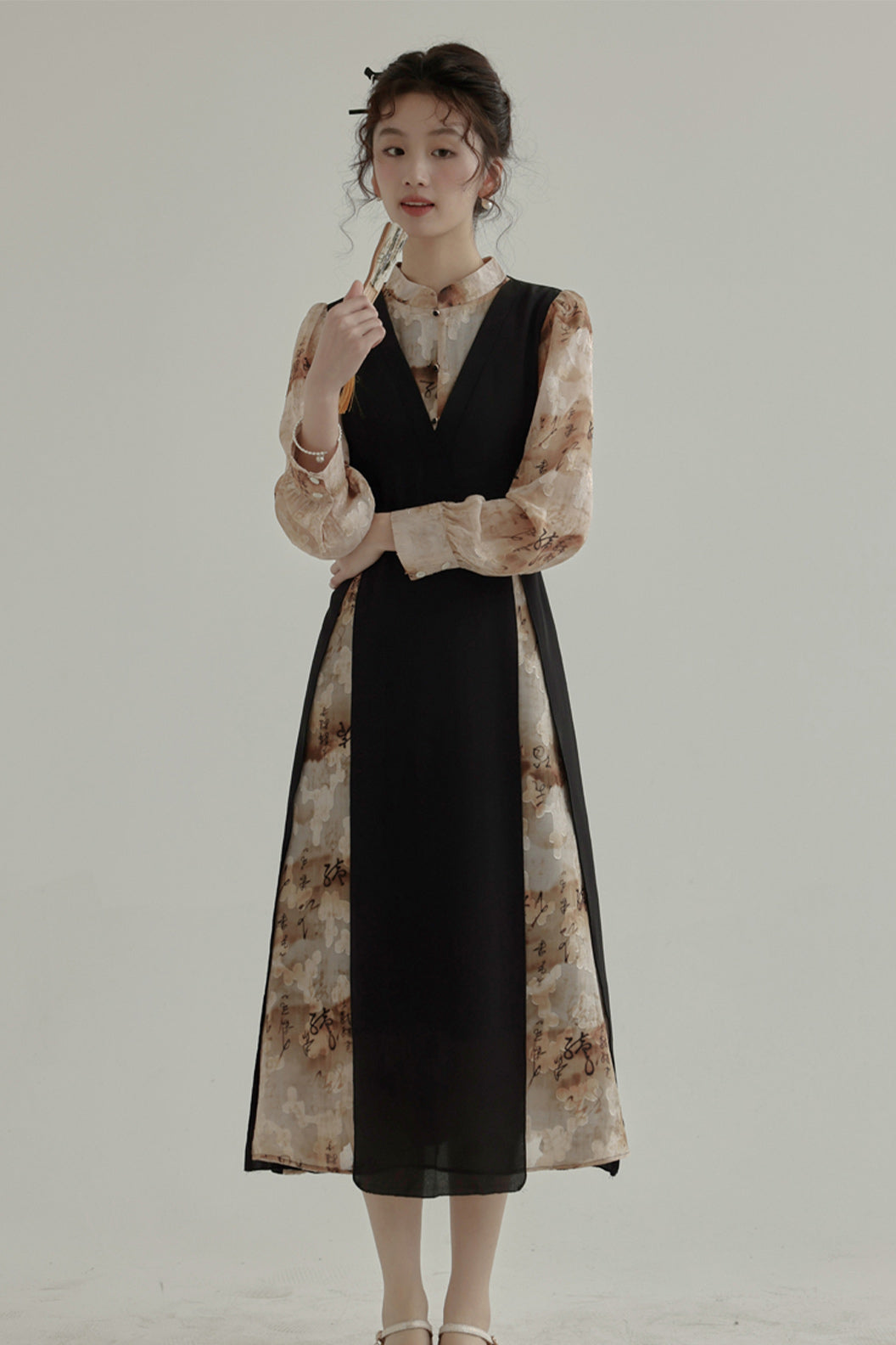 Chinese Style Dress Women Black Hanfu Dress - sancuno 三寸藕