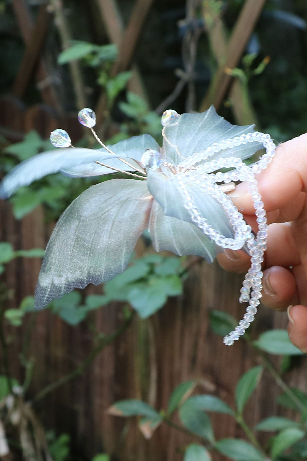 Chinese Wig Hairpin Butterfly Hair Clip with Pearl Chains