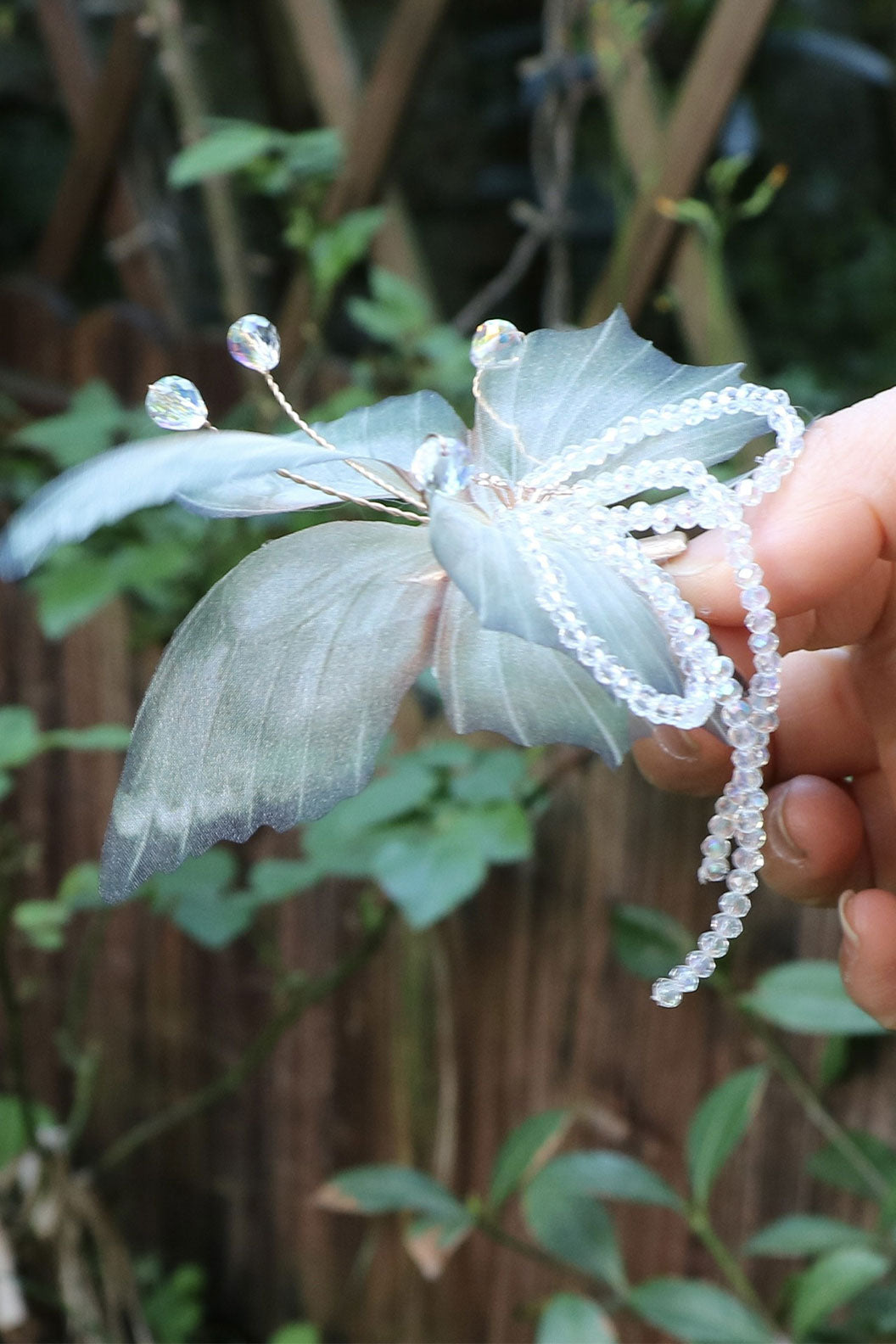 Chinese Wig Hairpin Butterfly Hair Clip with Pearl Chains