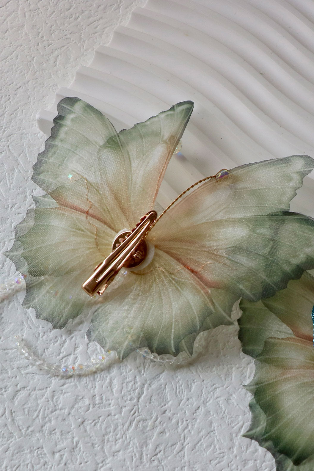 Chinese Wig Hairpin Butterfly Hair Clip with Pearl Chains