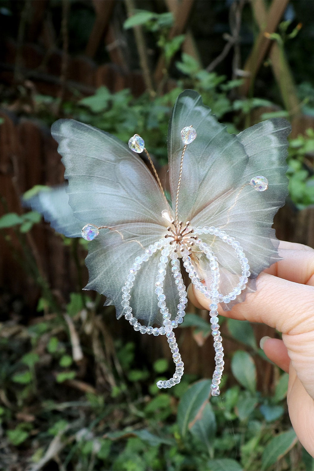 Chinese Wig Hairpin Butterfly Hair Clip with Pearl Chains