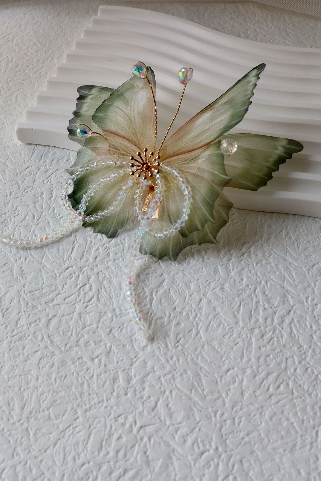 Chinese Wig Hairpin Butterfly Hair Clip with Pearl Chains