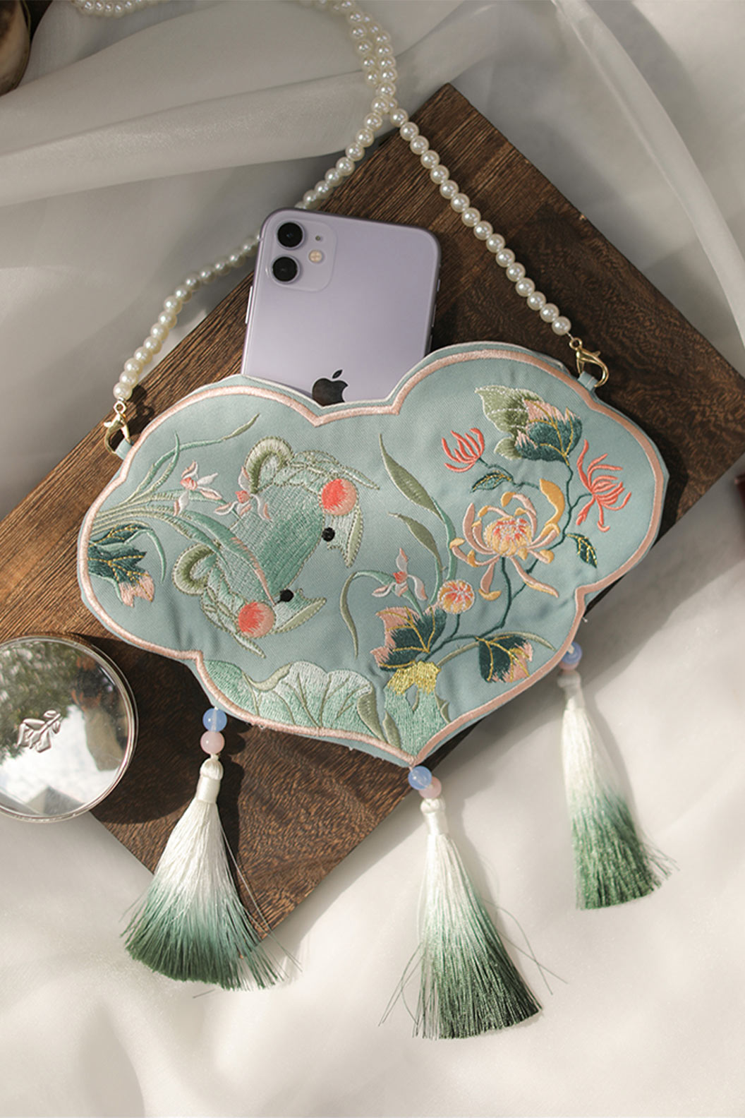 Embroidered Handbag Double Sided Embroidery Guofeng