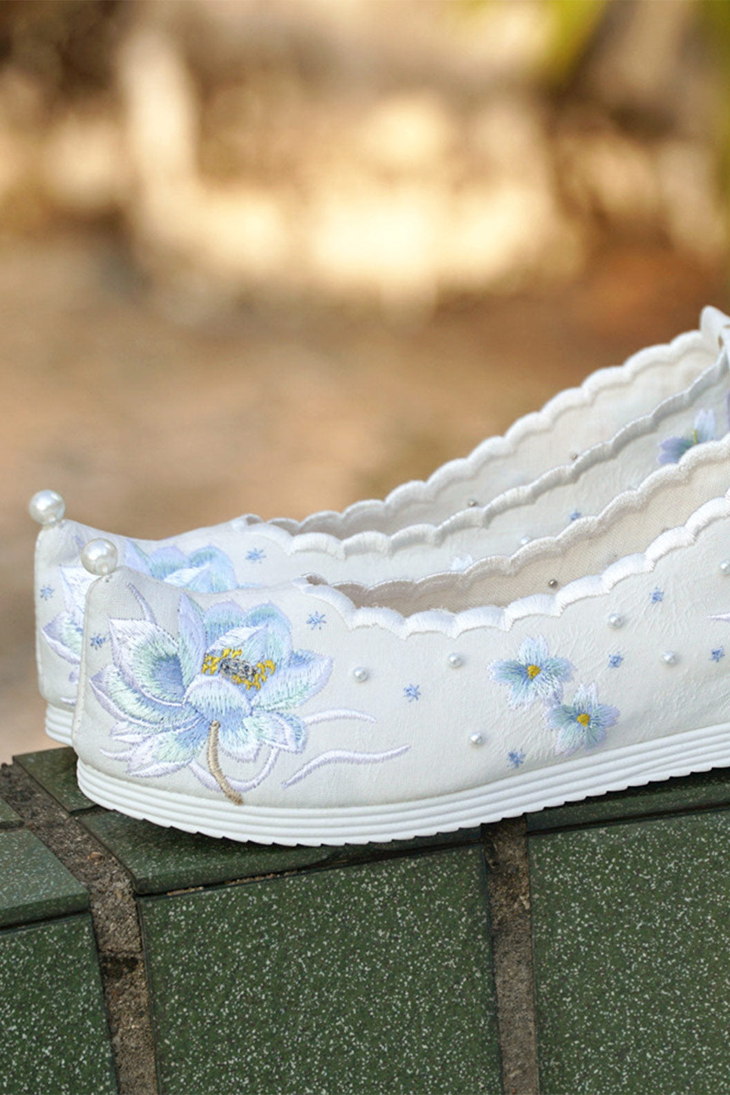 Embroidered Shoes Lace Up Ming Dynasty Handmade Cloth Shoes