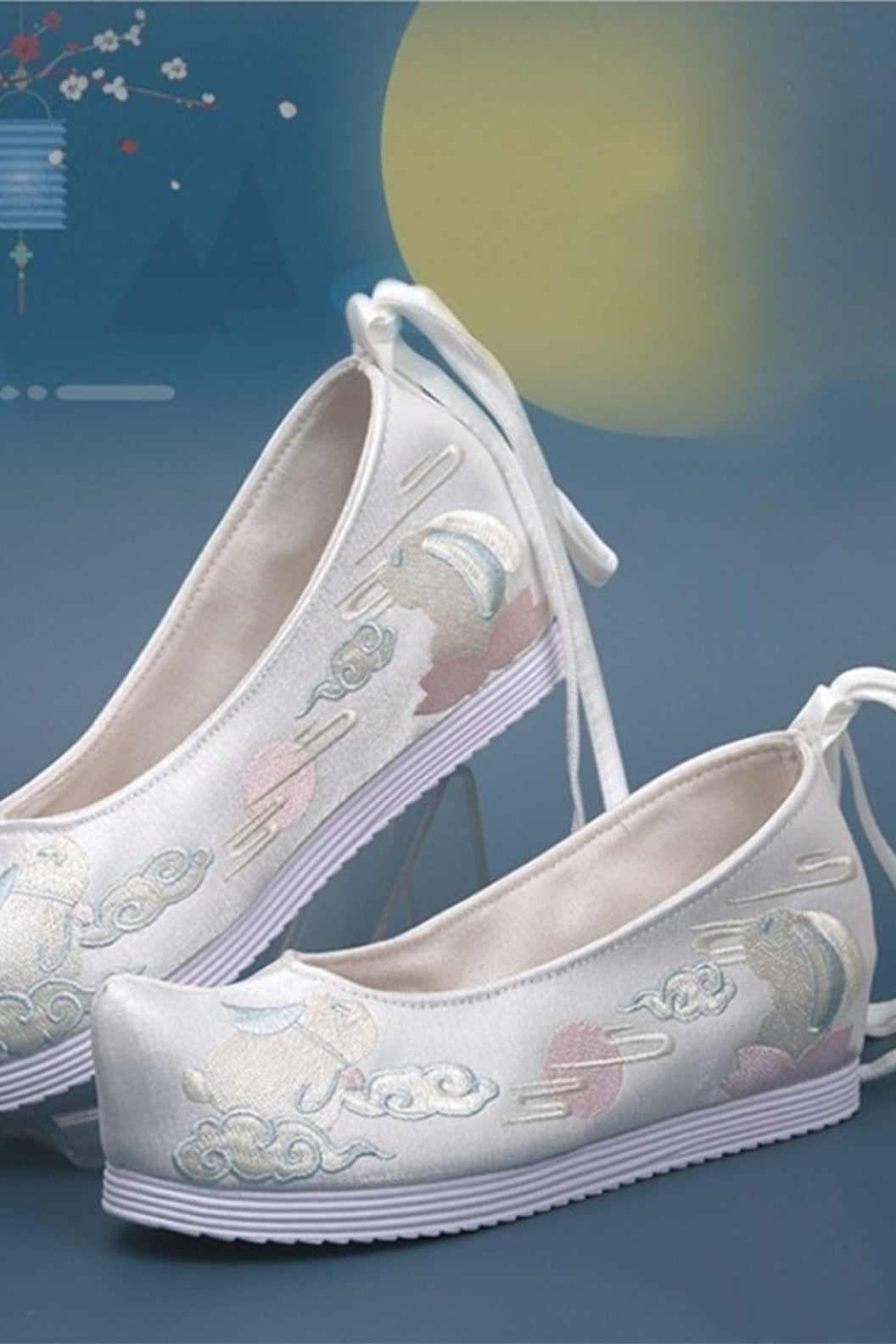 Embroidered Shoes Lace Up Ming Dynasty Handmade Cloth Shoes