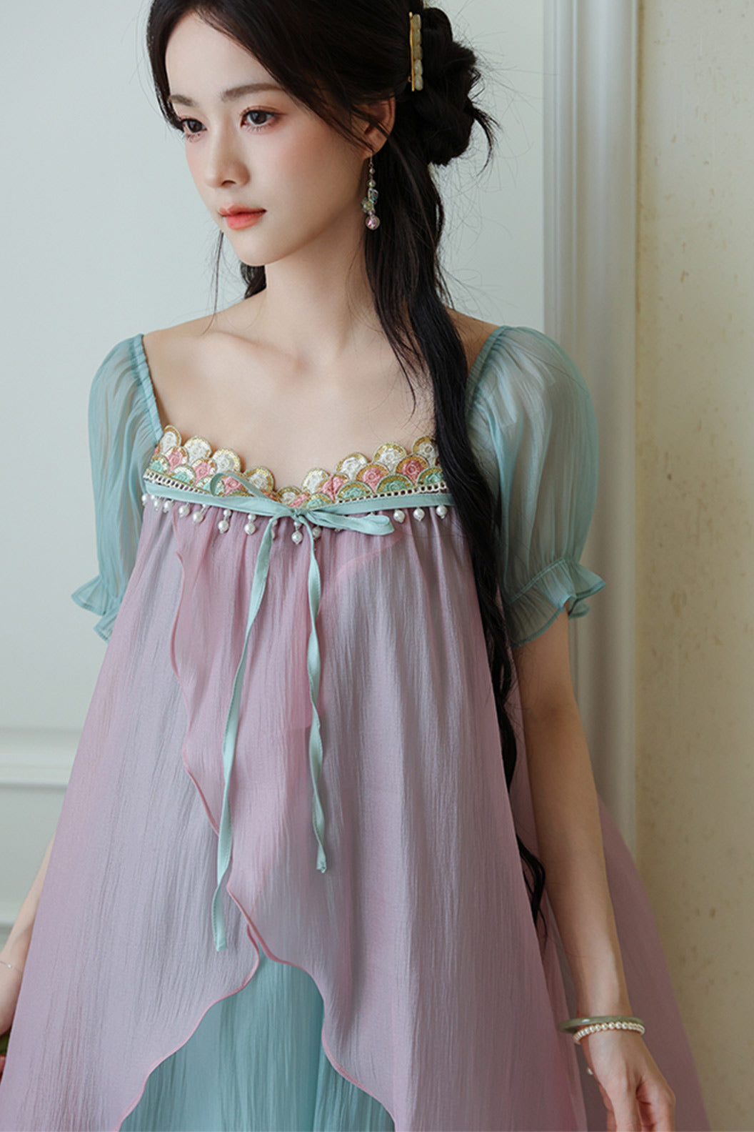 Fairy Style Chinese Blue Dress Summer Dress - heyun 荷韵