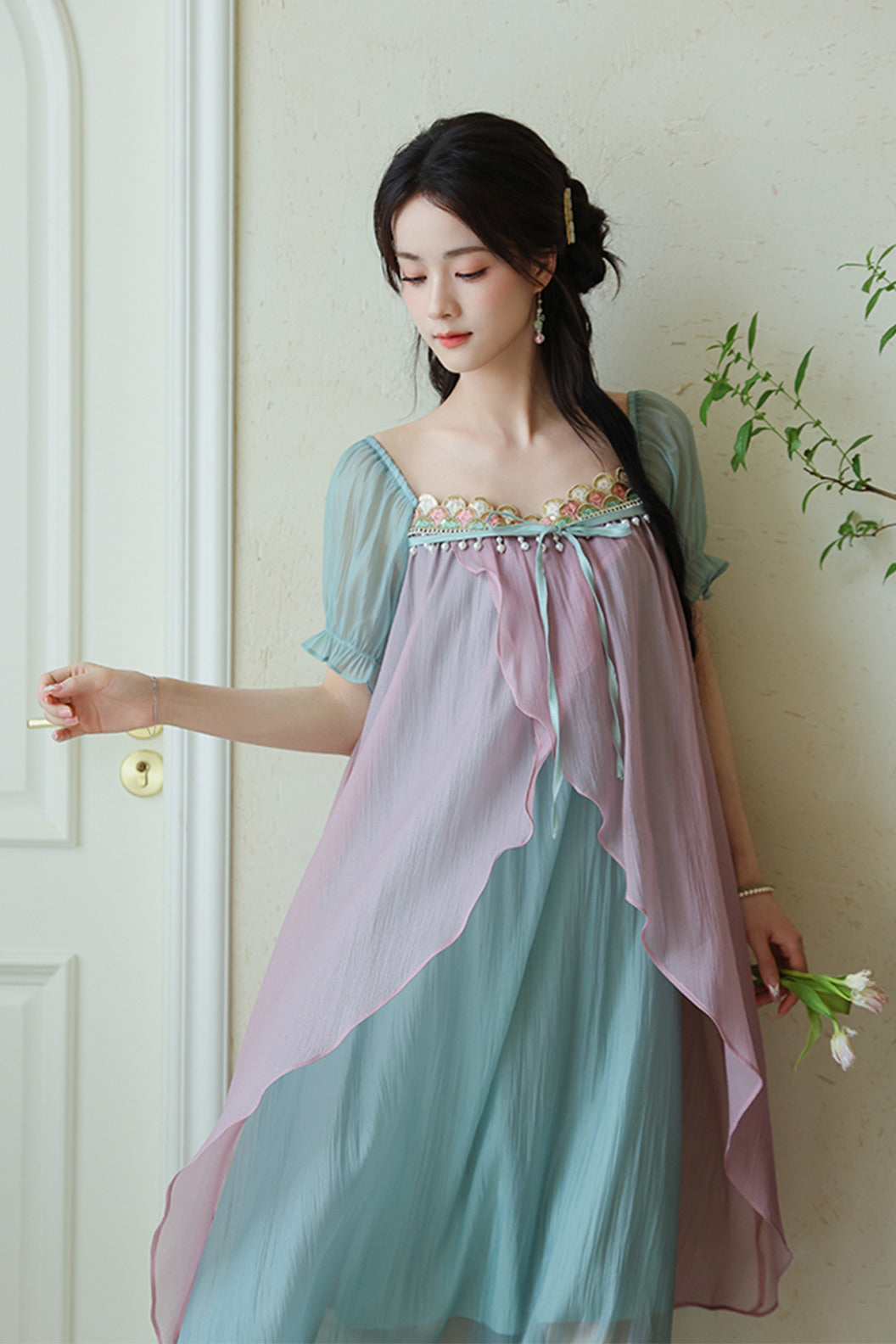 Fairy Style Chinese Blue Dress Summer Dress - heyun 荷韵