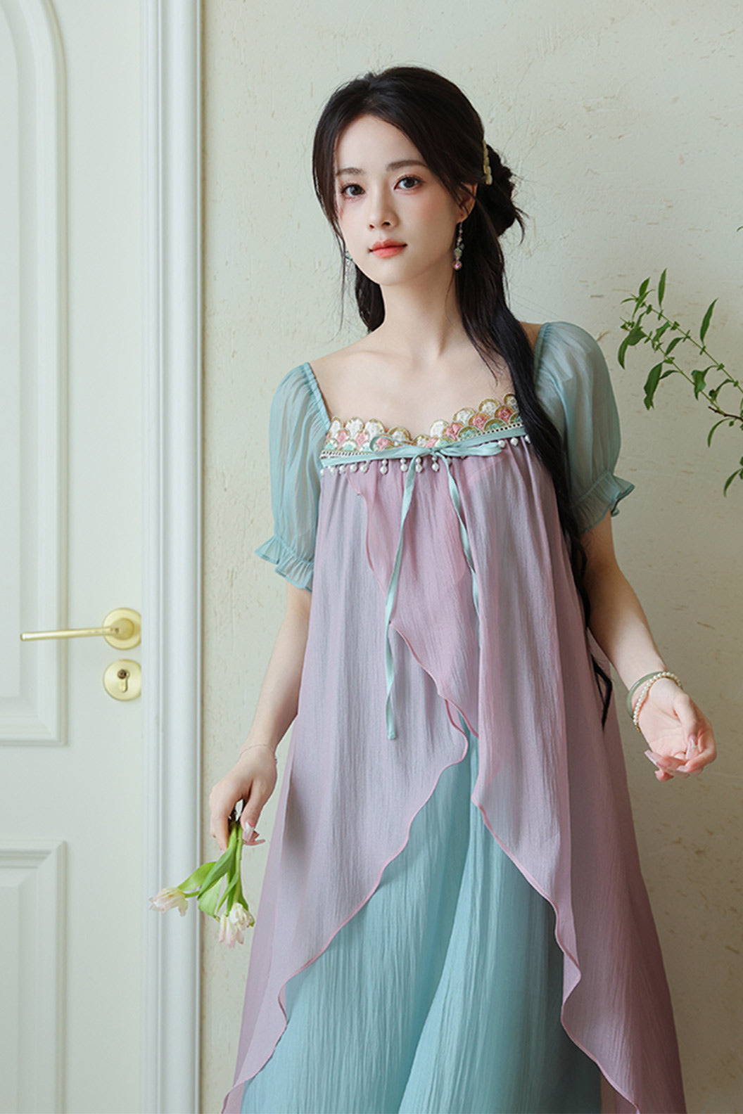 Fairy Style Chinese Blue Dress Summer Dress - heyun 荷韵