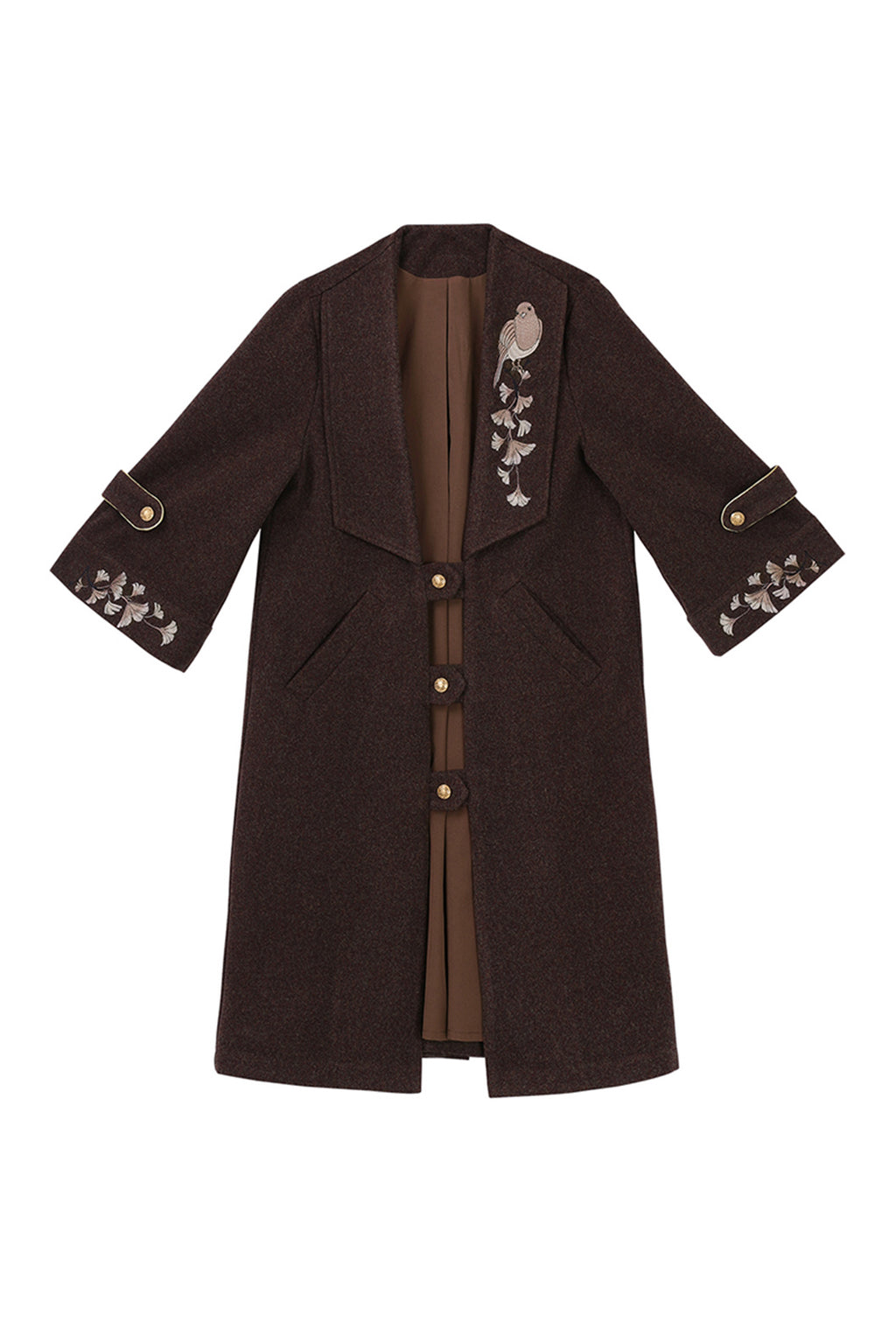Fashion Chinese Hanfu Clothing Women Winter Brown Dress Coat - yinxing 银杏