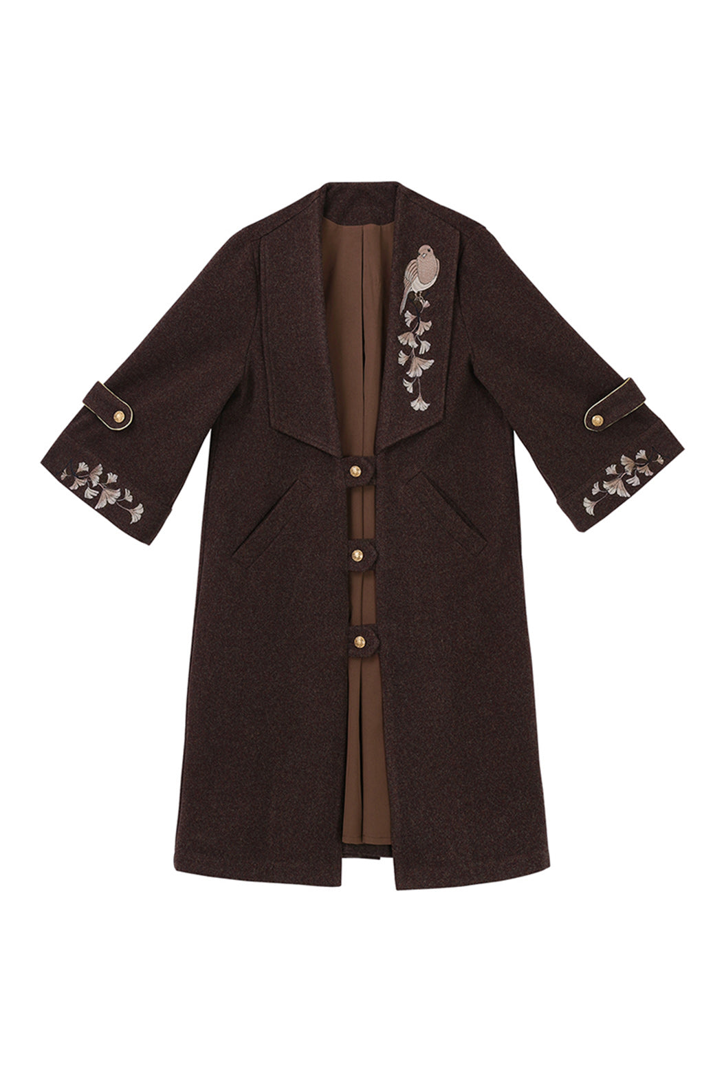 Fashion Chinese Hanfu Clothing Women Winter Brown Dress Coat - yinxing 银杏