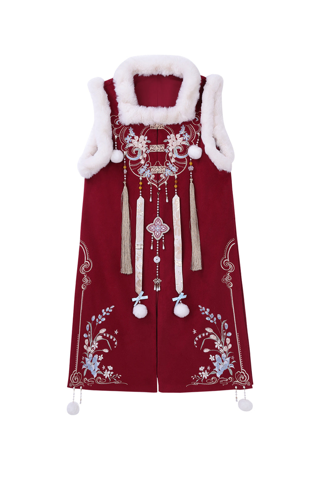 Ming Dynasty Embroidered Short Jacket Mamian Skirt Winter Hanfu dress - xiaoshenxian 小神仙