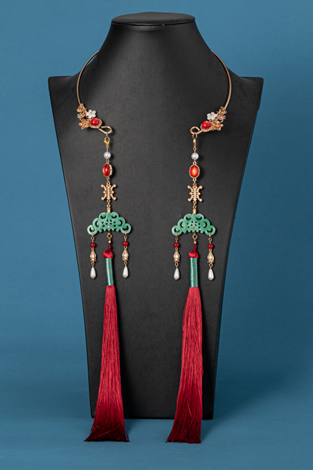 Ming Dynasty Handmade Double Tassel Choker Chinese Style Necklace