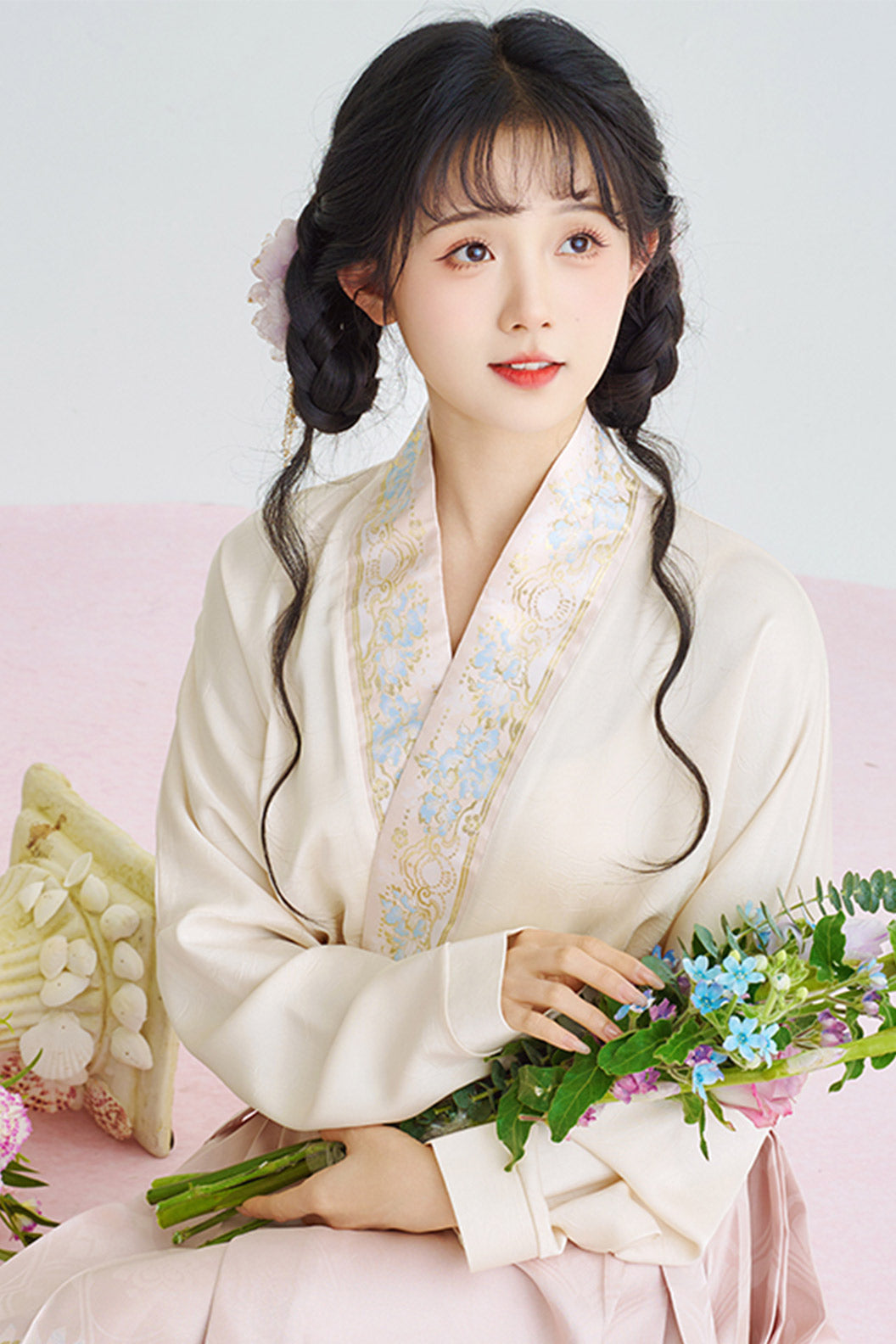 Ming Dynasty Hanfu clothing Ma Mian Skirt Brocade Imitation Makeup Pink Hanfu dress - yuanwei 鸢尾