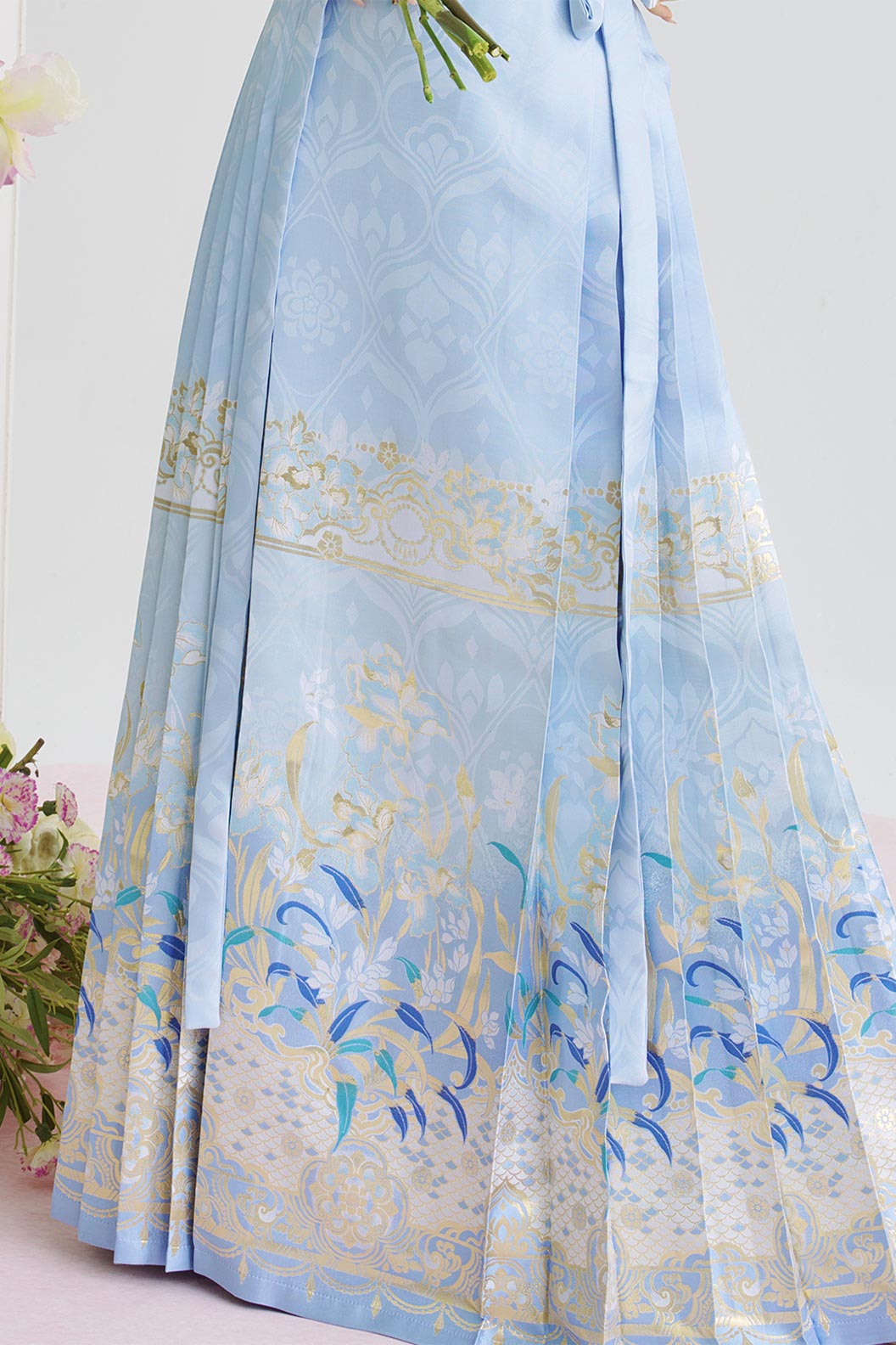 Ming Dynasty Hanfu clothing Ma Mian Skirt Brocade Imitation Makeup Pink Hanfu dress - yuanwei 鸢尾