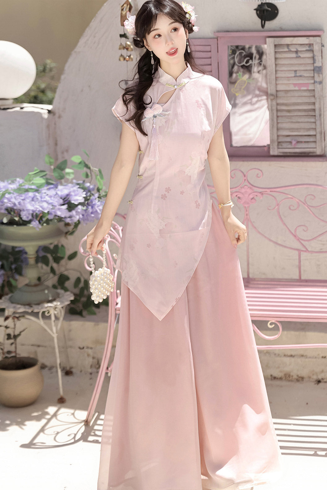 Modern Hanfu clothing Guofeng Dress Pink Hanfu dress - xiaritaotao 夏日桃桃