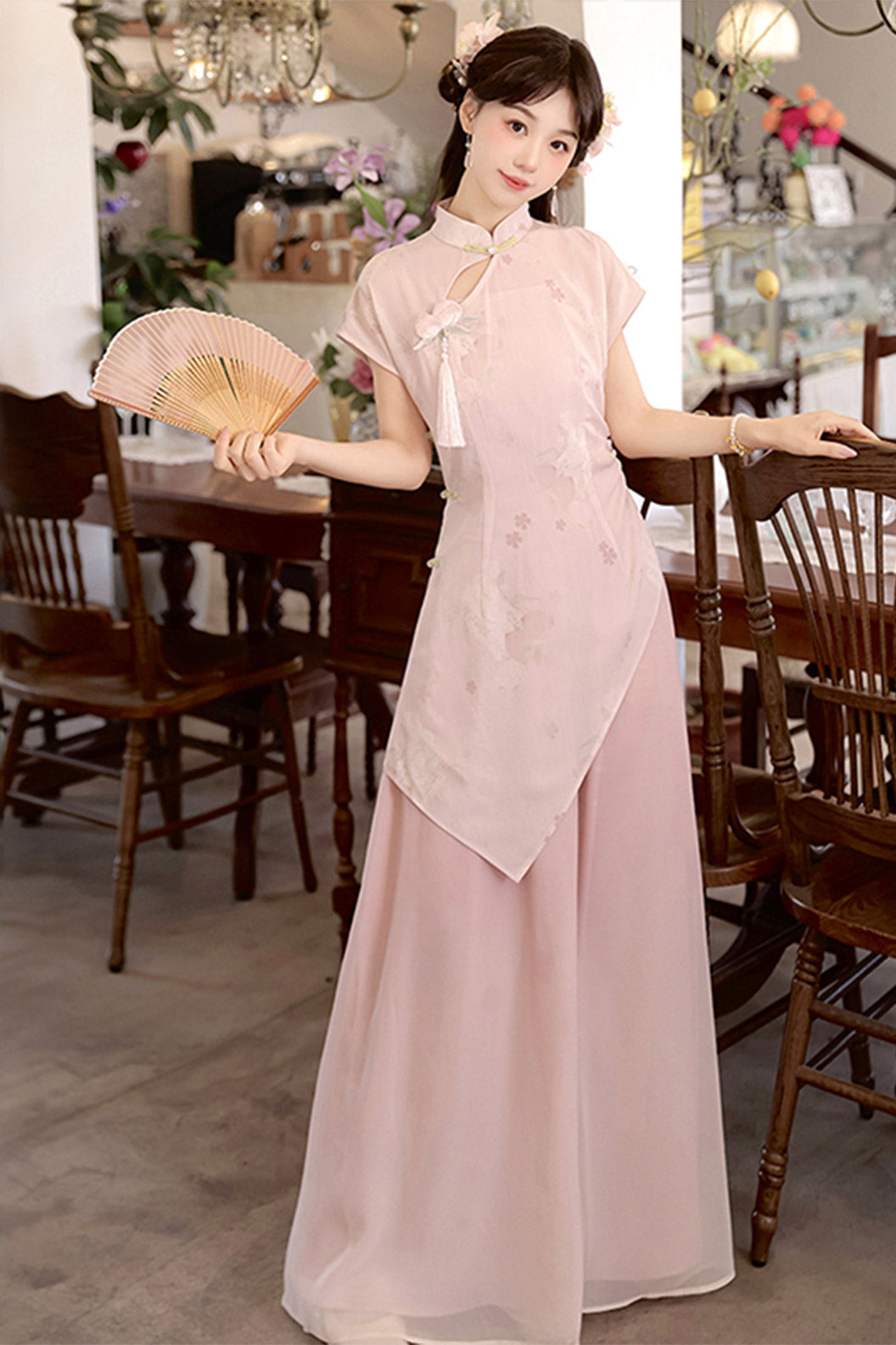 Modern Hanfu clothing Guofeng Dress Pink Hanfu dress - xiaritaotao 夏日桃桃