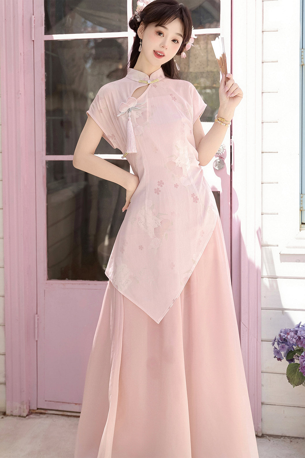 Modern Hanfu clothing Guofeng Dress Pink Hanfu dress - xiaritaotao 夏日桃桃