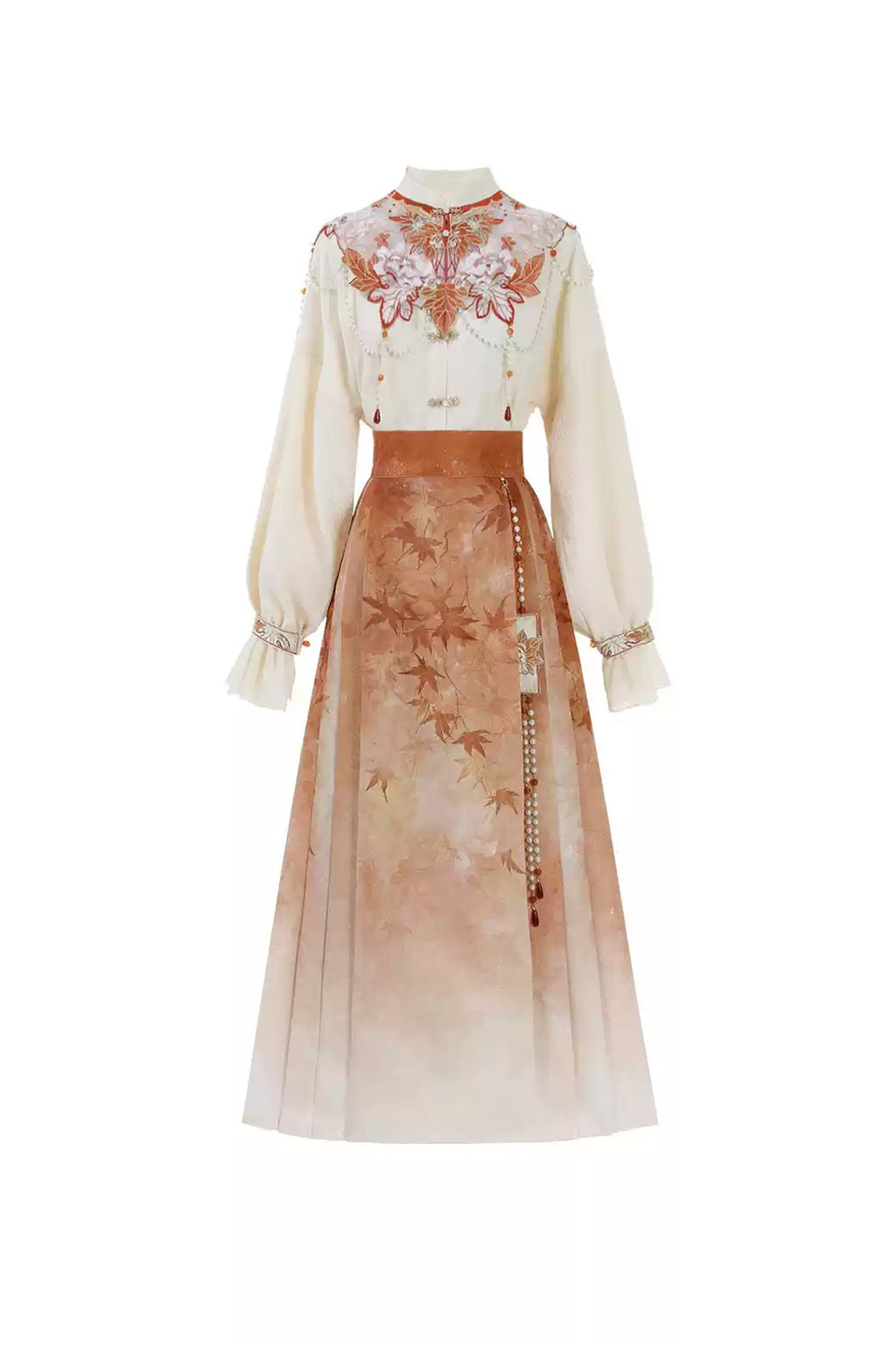 Modern Hanfu clothing New Chinese Style Sanjian Skirt Autumn Outfit Hanfu dress - fengye 枫叶