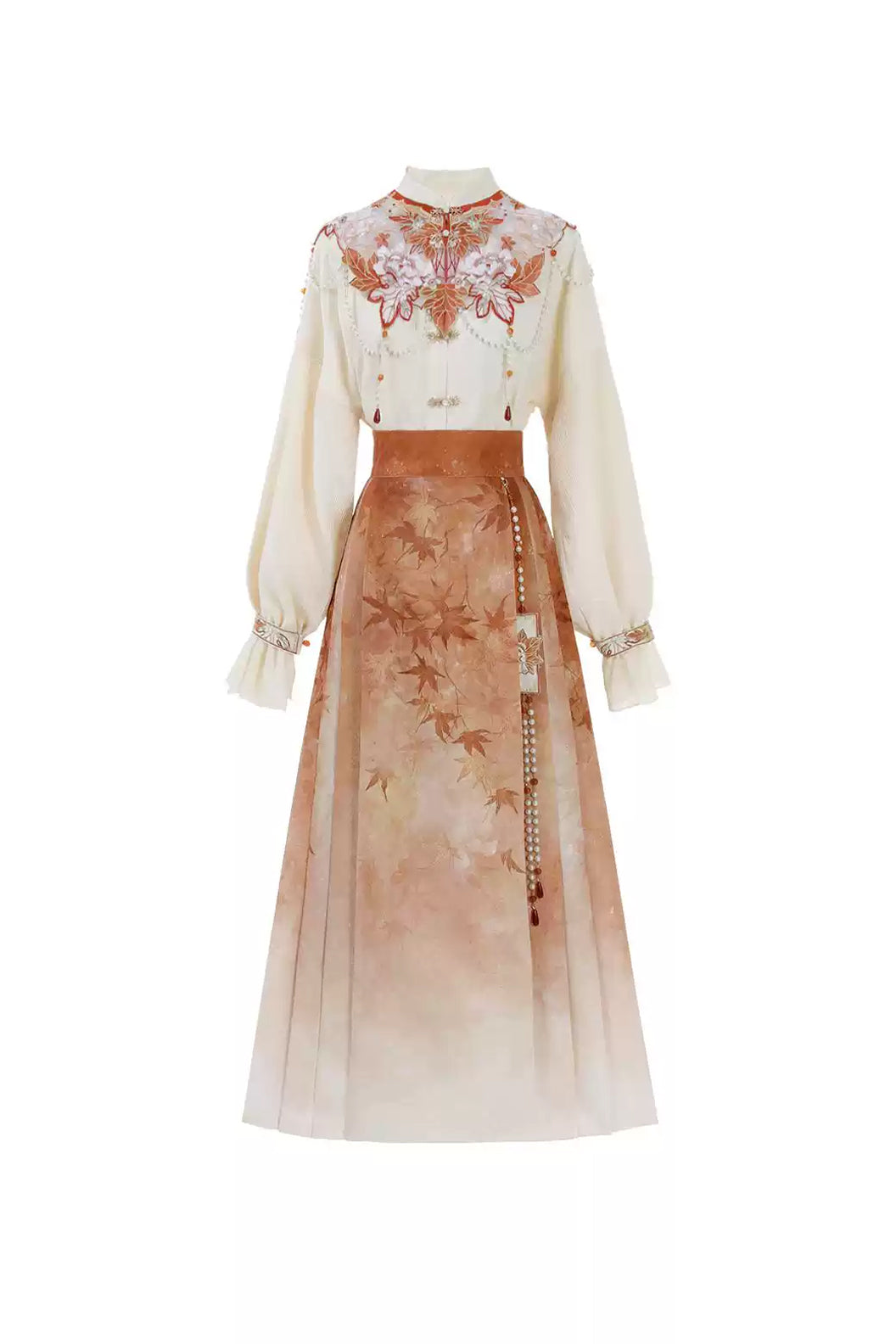 Modern Hanfu clothing New Chinese Style Sanjian Skirt Autumn Outfit Hanfu dress - fengye 枫叶