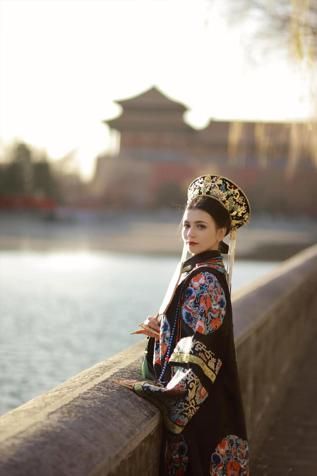 Qing Dynasty hanfu and manchu traditional costume hanfu dress with Imperial style - ningshuangchang 凝霜裳