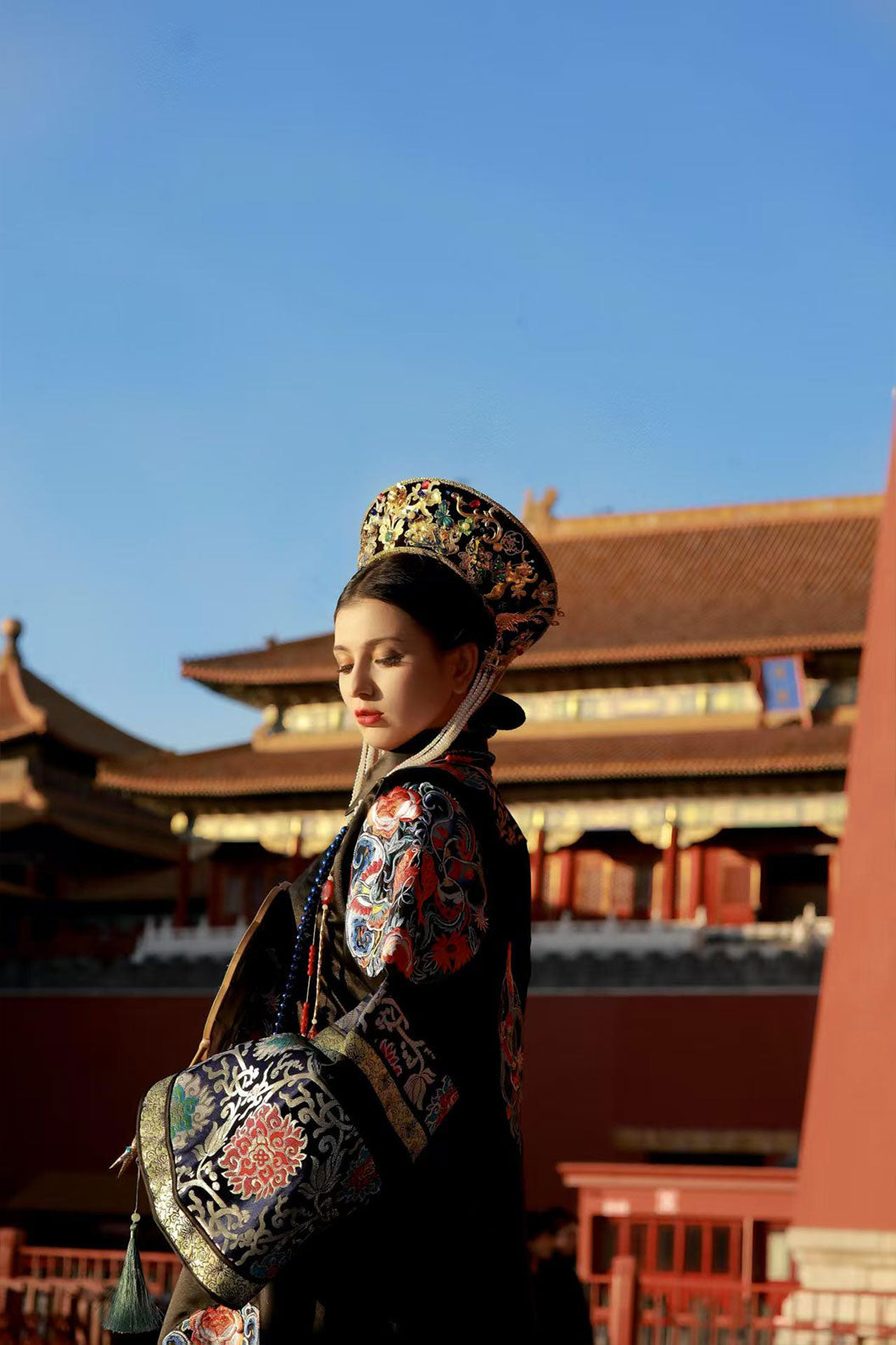 Qing Dynasty hanfu and manchu traditional costume hanfu dress with Imperial style - ningshuangchang 凝霜裳