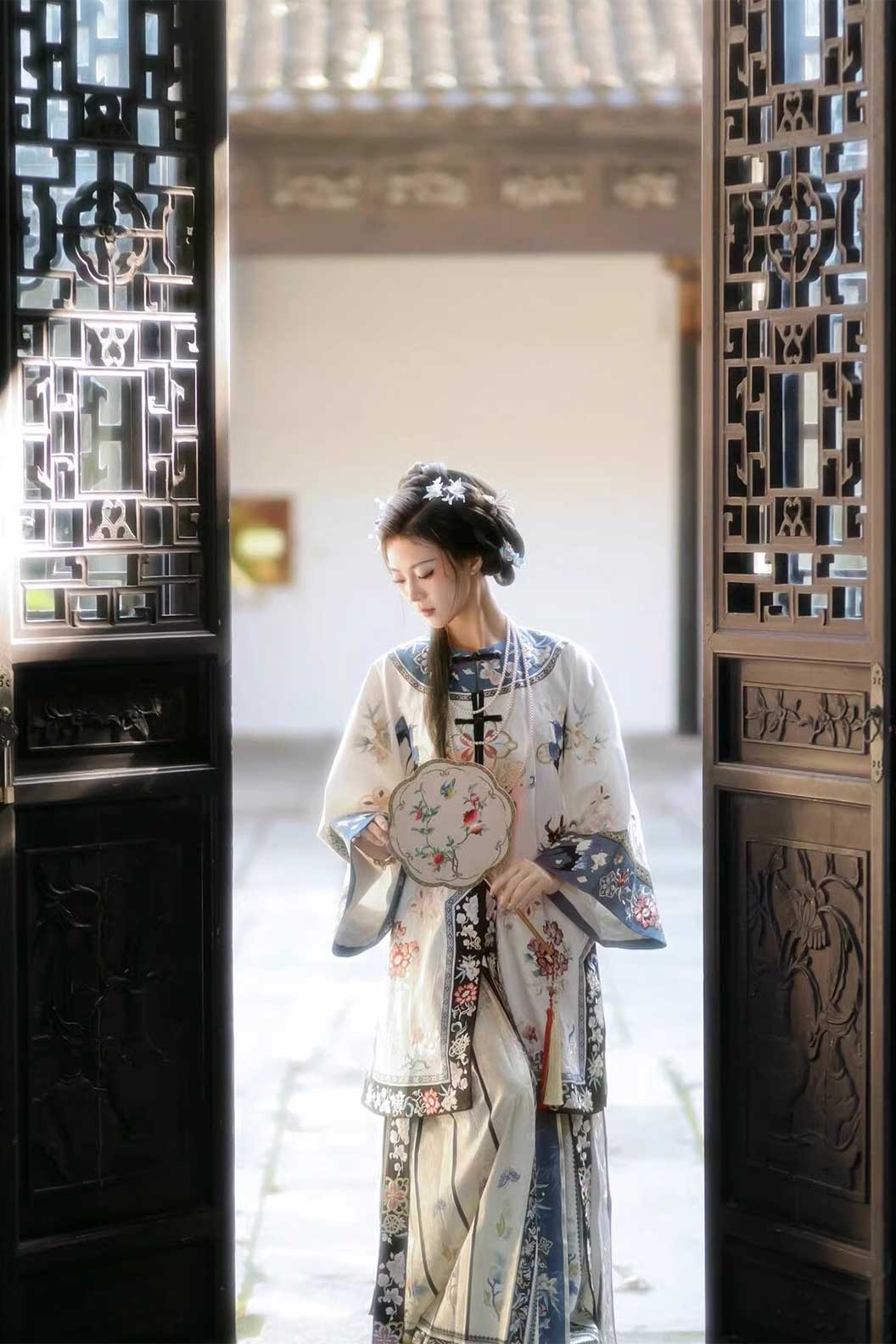 Qing dynasty hanfu mamian skirt hanfu dress for court style - yuweishang 雨薇裳
