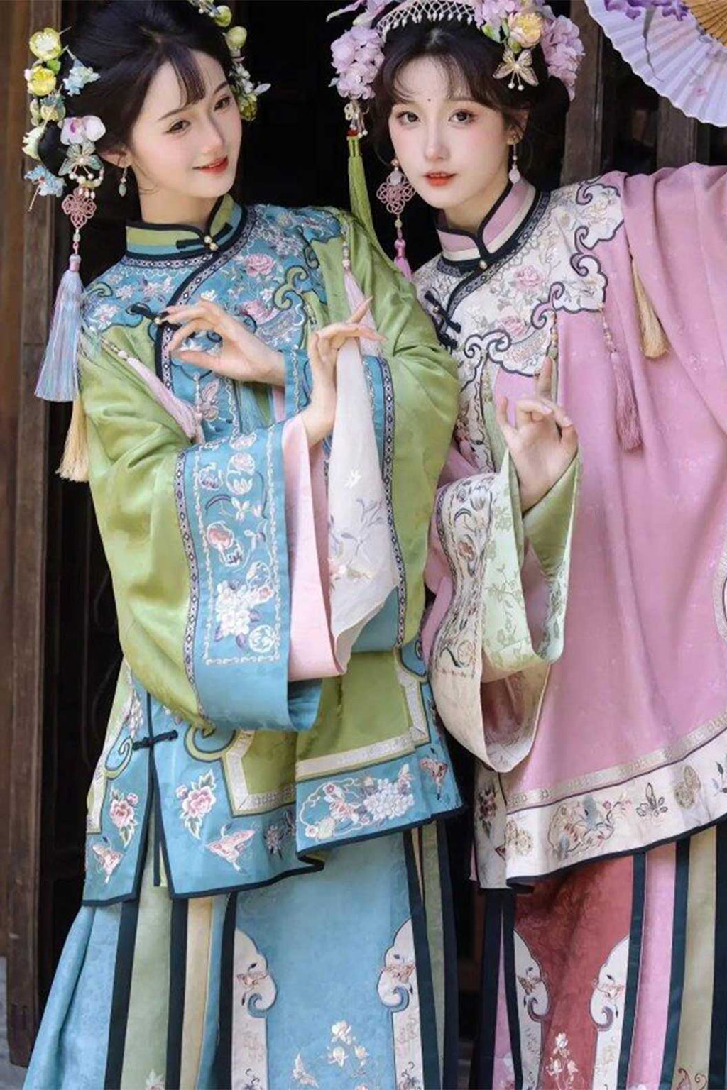 Qing dynasty hanfu mamian skirt hanfu dress for spring - wanqingege 晚清格格