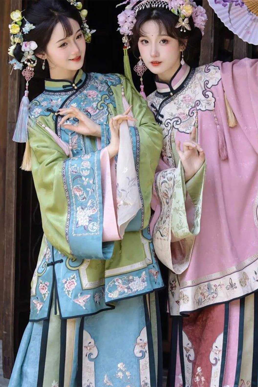 Qing dynasty hanfu mamian skirt hanfu dress for spring - wanqingege 晚清格格