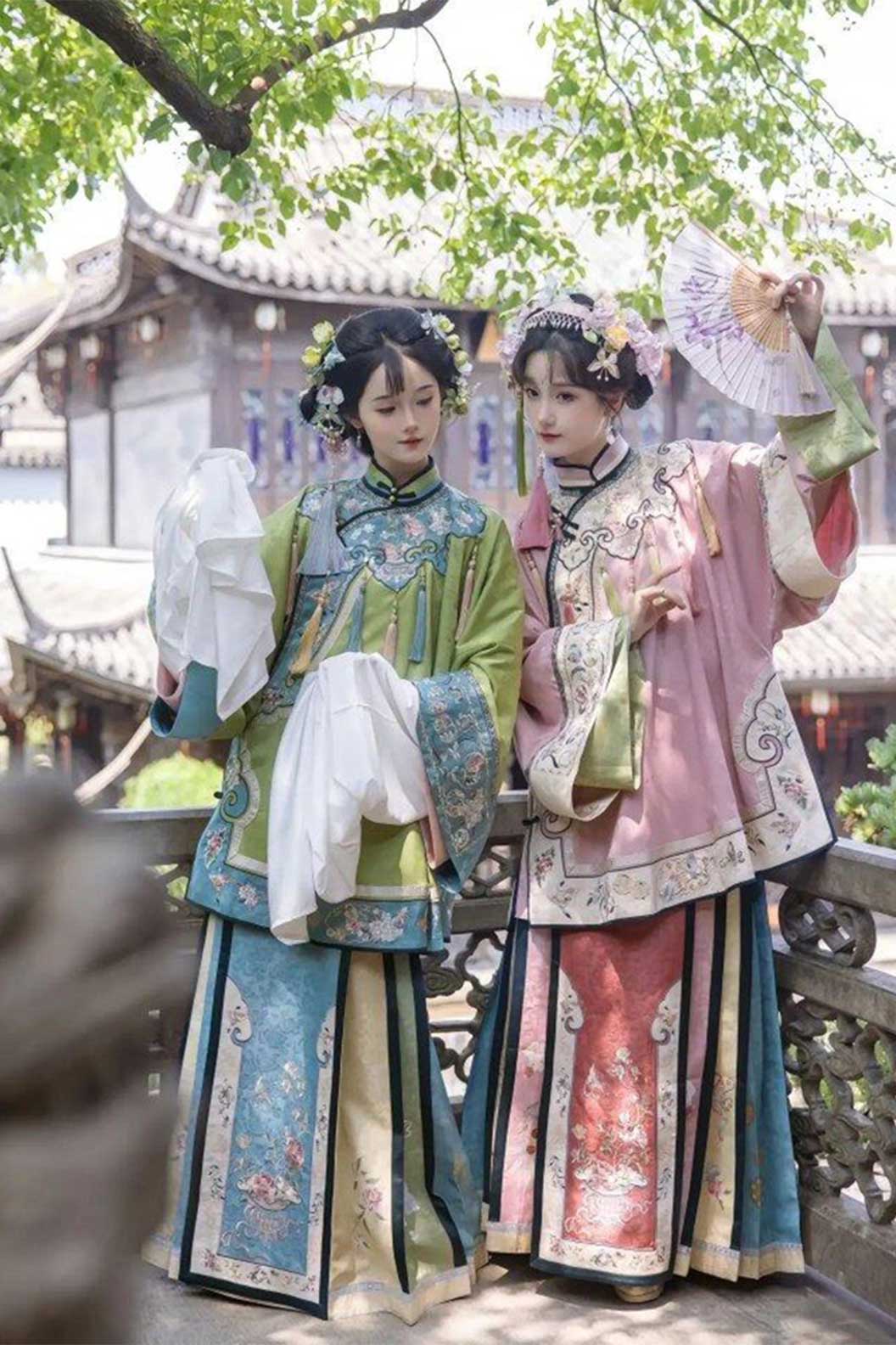 Qing dynasty hanfu mamian skirt hanfu dress for spring - wanqingege 晚清格格