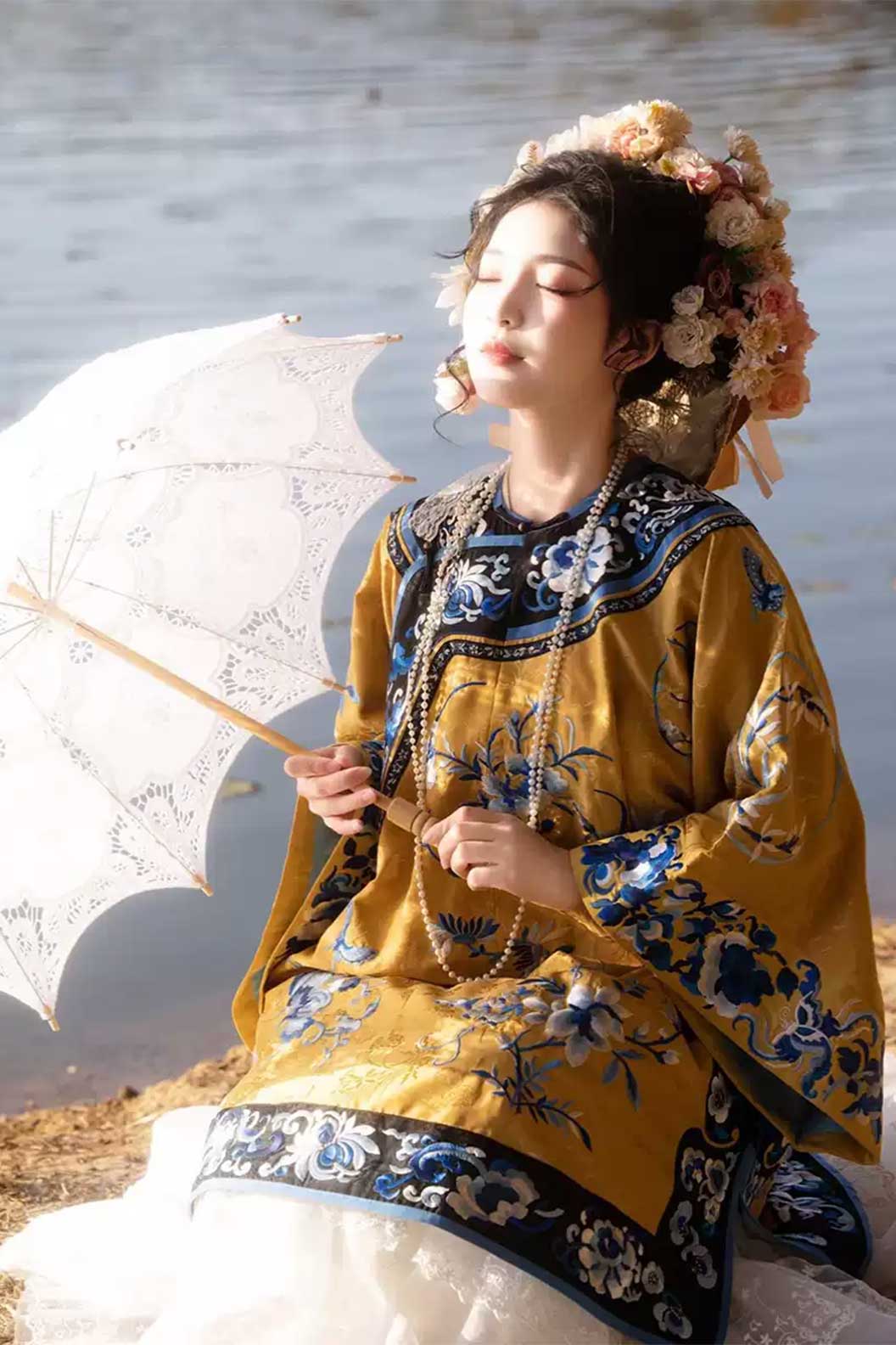 Qing dynasty hanfu traditional chinese clothing hanfu dress  with xunpu elements and mamian skirt - shaonainai 少奶奶