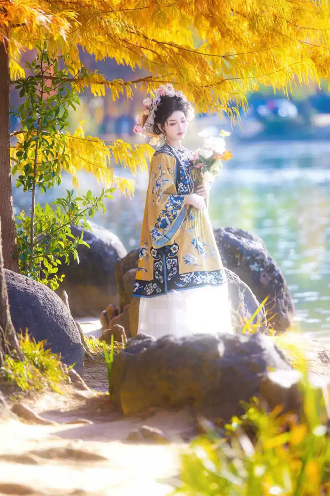 Qing dynasty hanfu traditional chinese clothing hanfu dress  with xunpu elements and mamian skirt - shaonainai 少奶奶