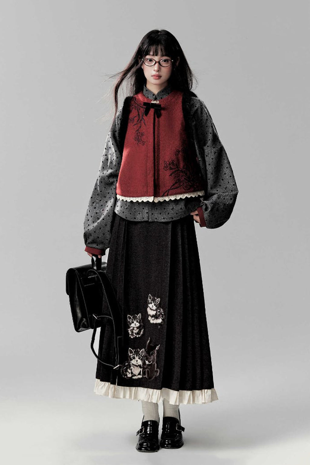 Retro Hanfu Dress Female Fashion Winter Black Dress - wumuchengxiang 乌木沉香