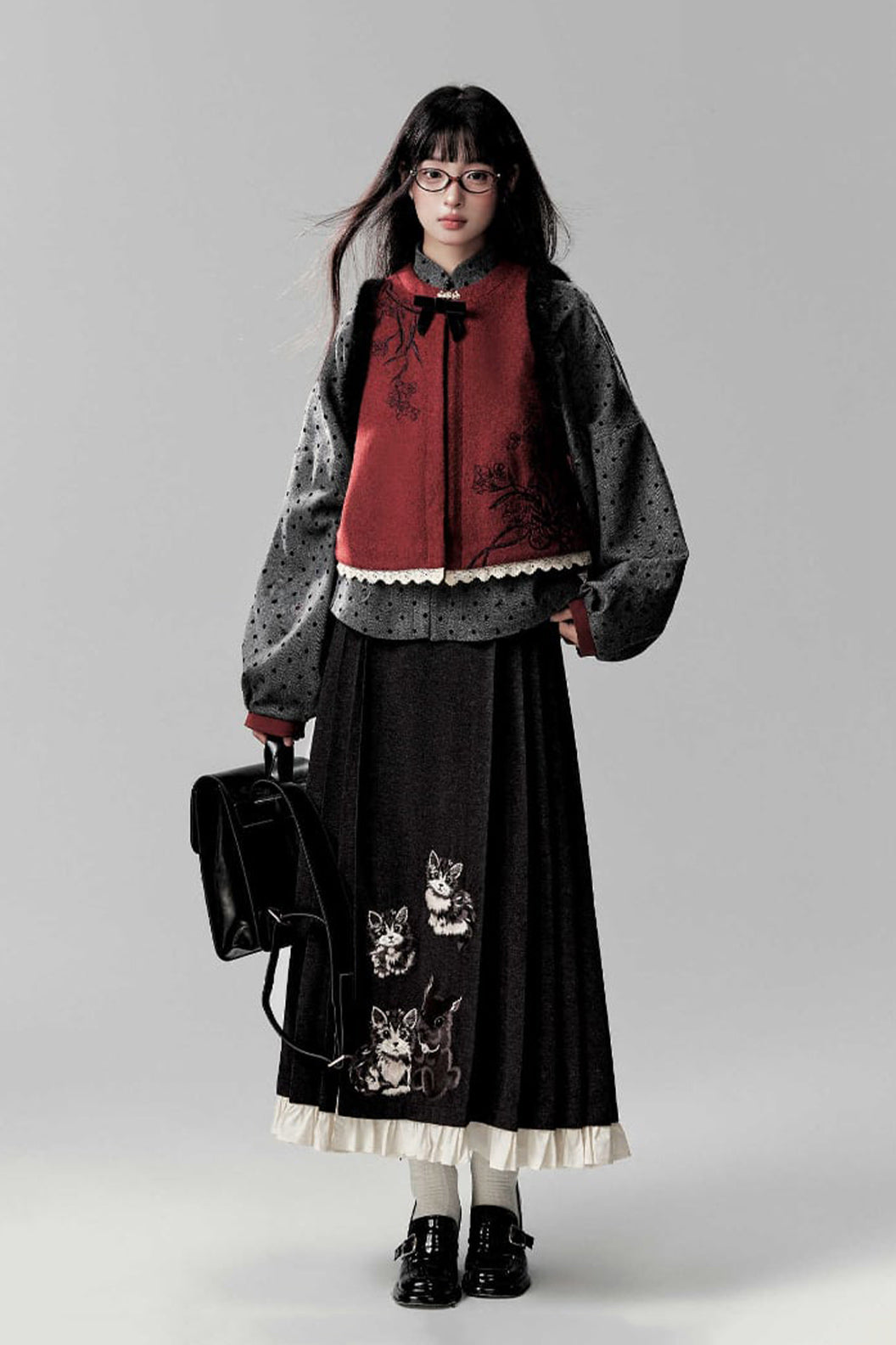 Retro Hanfu Dress Female Fashion Winter Black Dress - wumuchengxiang 乌木沉香