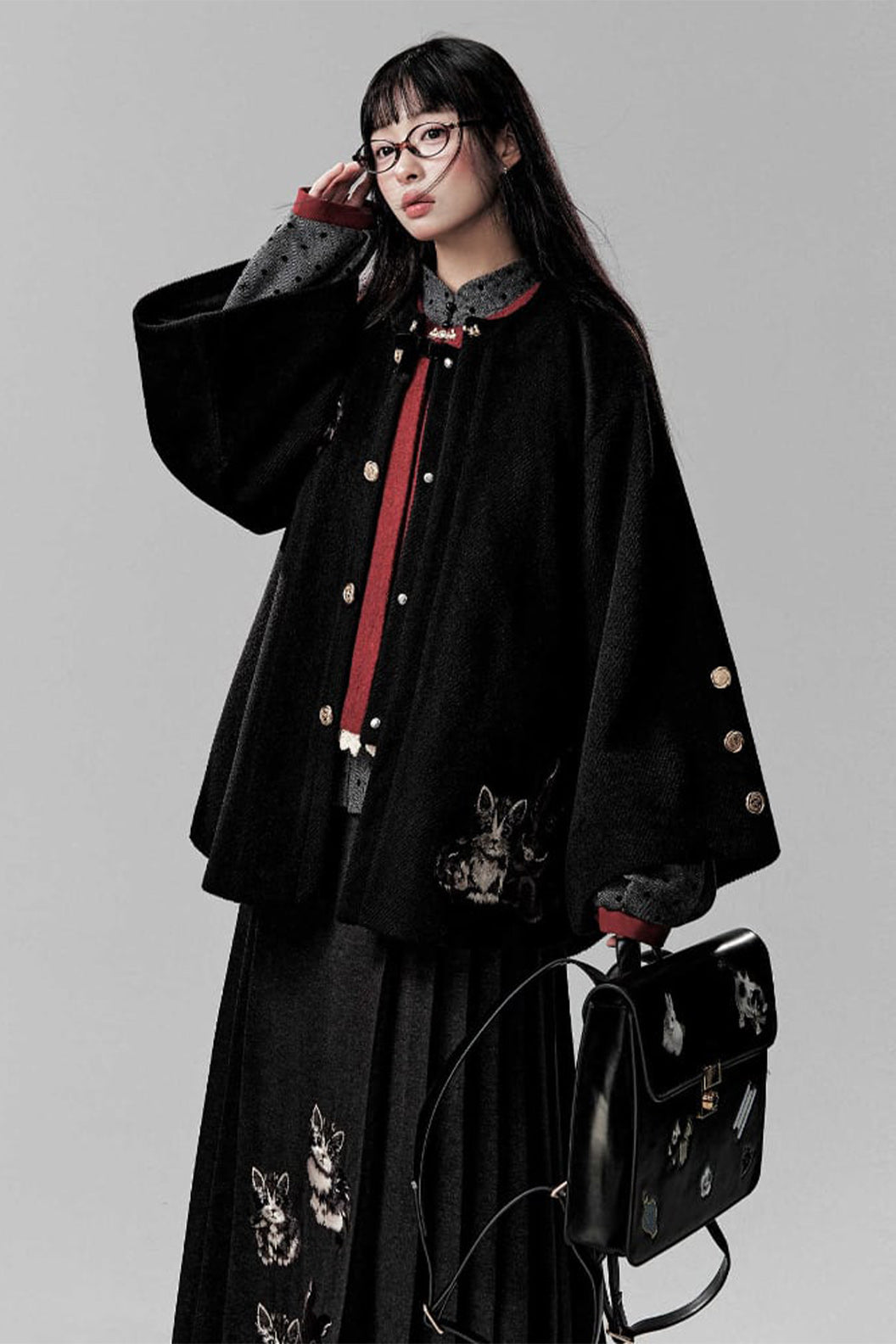 Retro Hanfu Dress Female Fashion Winter Black Dress - wumuchengxiang 乌木沉香