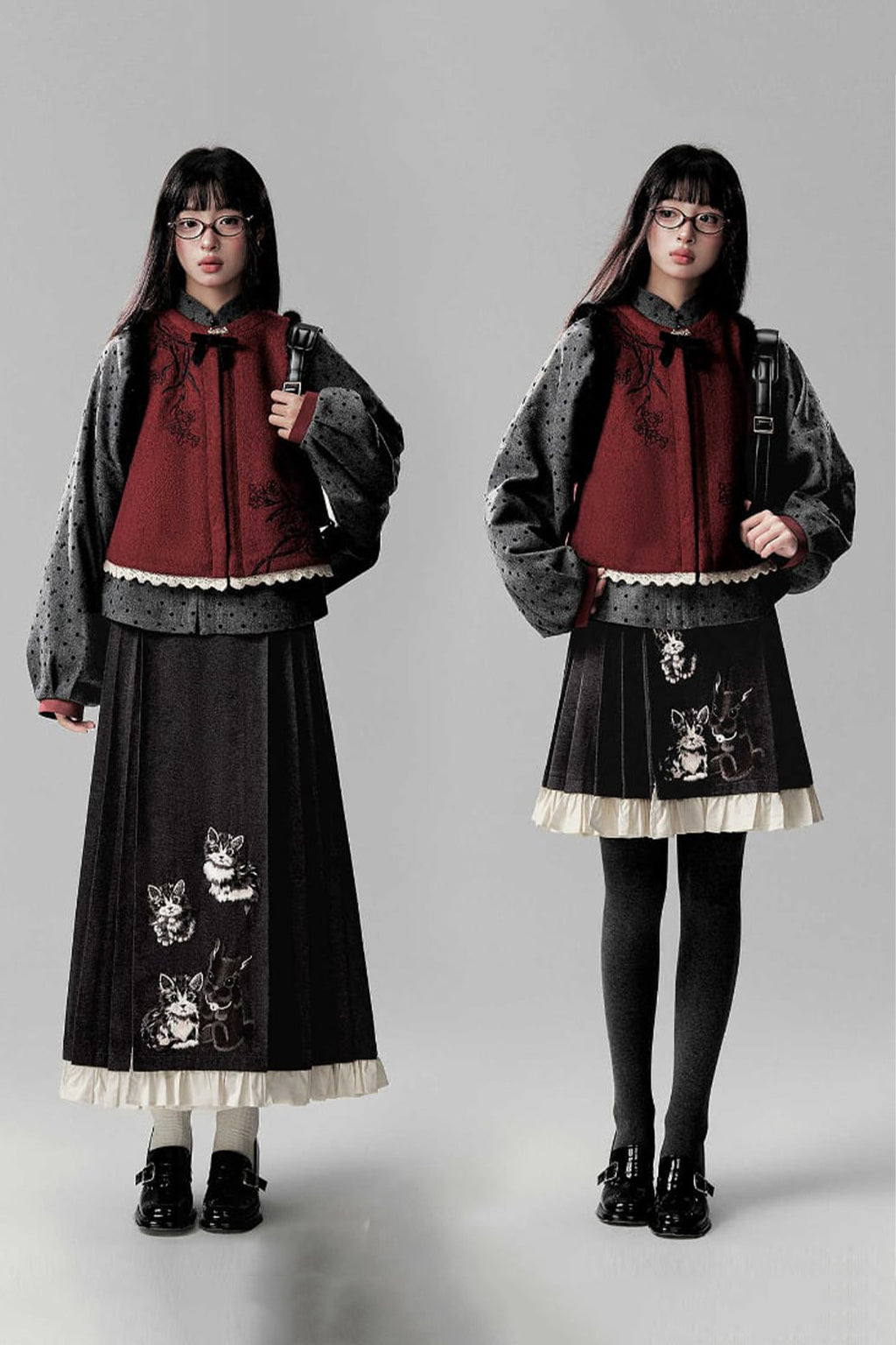 Retro Hanfu Dress Female Fashion Winter Black Dress - wumuchengxiang 乌木沉香