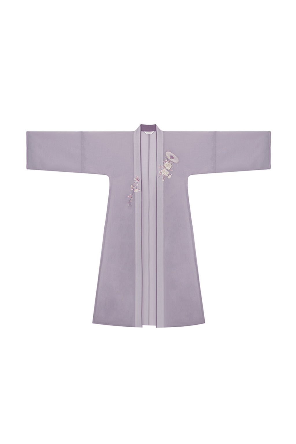 Song Dynasty Camellia Embroidery One Piece Pleated Skirt Purple Hanfu Dress - yuxiang 雨巷