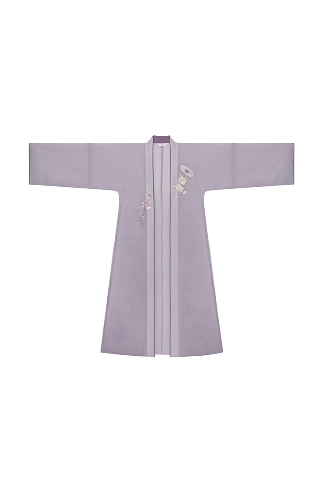 Song Dynasty Camellia Embroidery One Piece Pleated Skirt Purple Hanfu Dress - yuxiang 雨巷