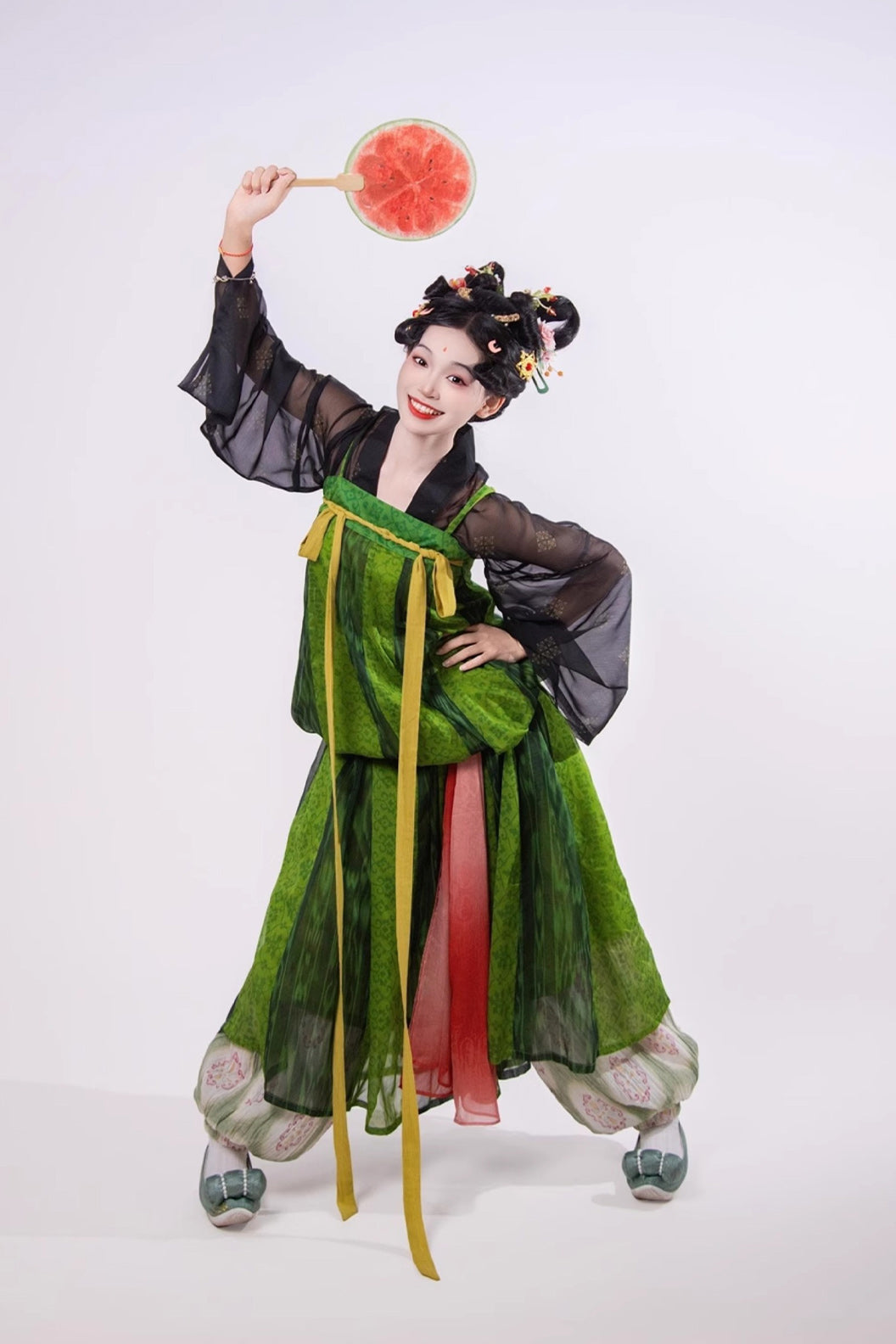 Song Dynasty Clothing Chest High Ruqun Skirt Twenty Pleats Green Hanfu Dress - xiguatang 西瓜糖