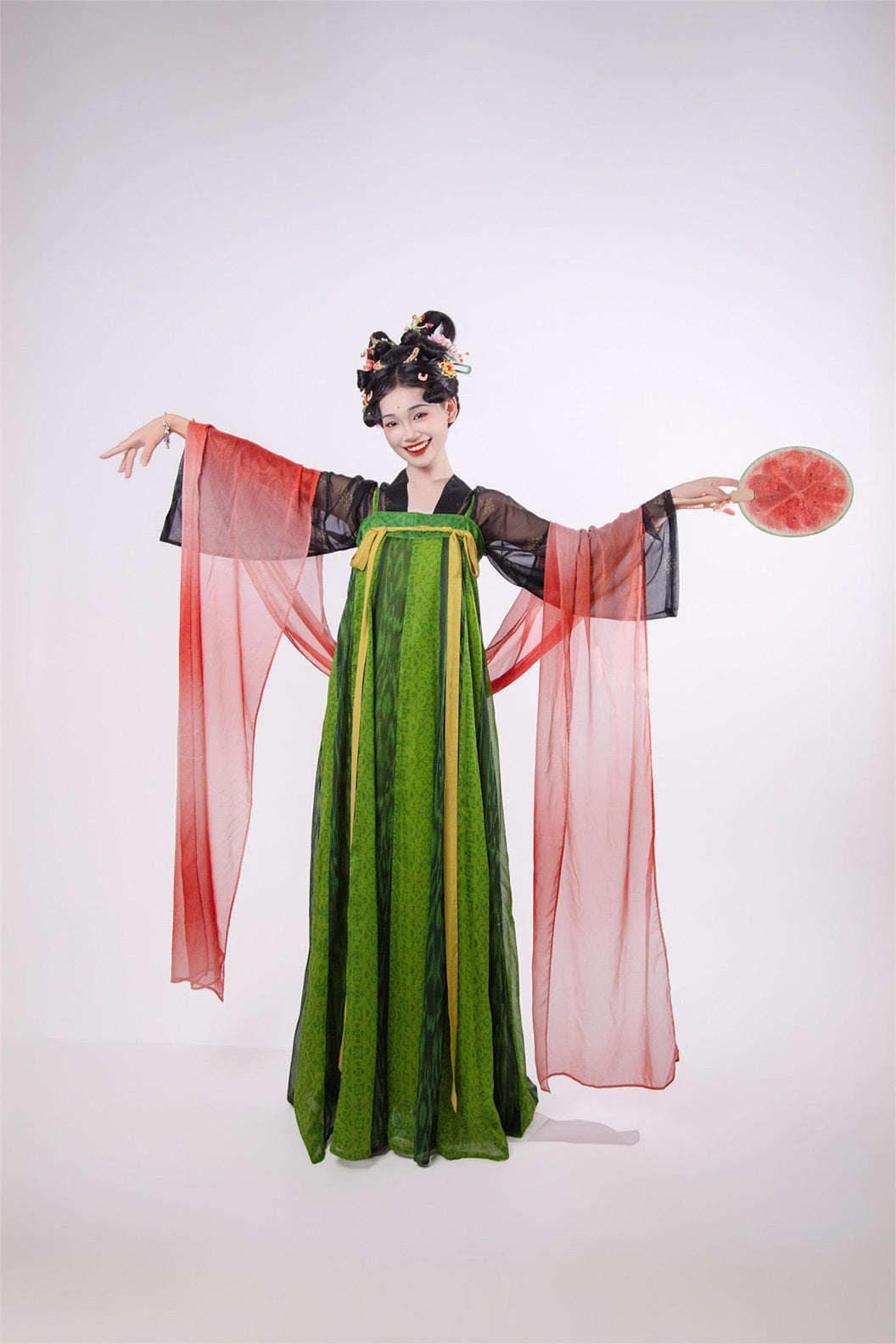 Song Dynasty Clothing Chest High Ruqun Skirt Twenty Pleats Green Hanfu Dress - xiguatang 西瓜糖