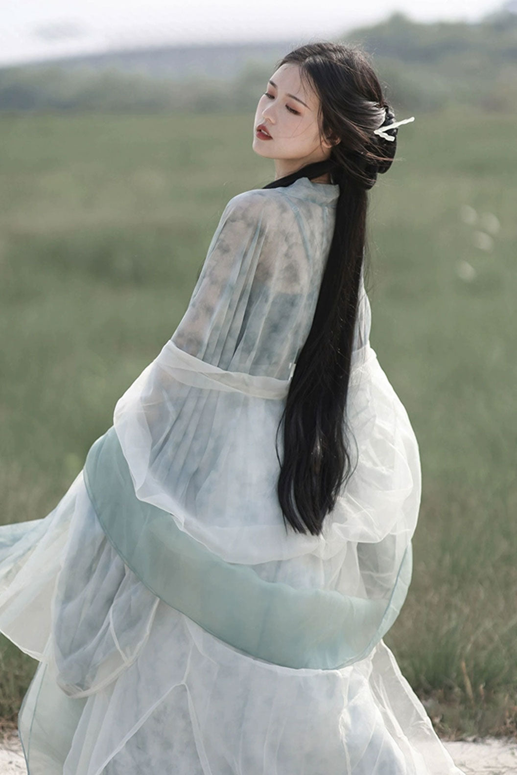 Song Dynasty Green Hanfu Dress with Chinese Style and One-Piece Skirt - liumeng 柳梦