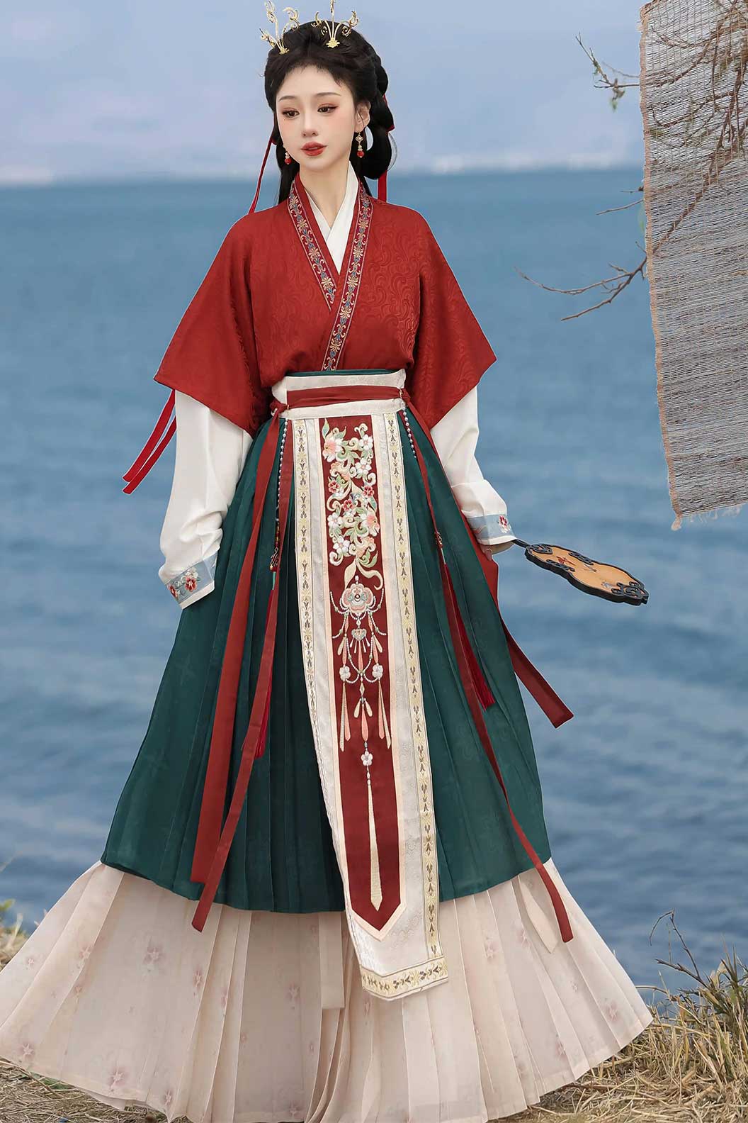 Song dynasty hanfu high waisted pleated skirt with bixi- chuanxiao 春晓