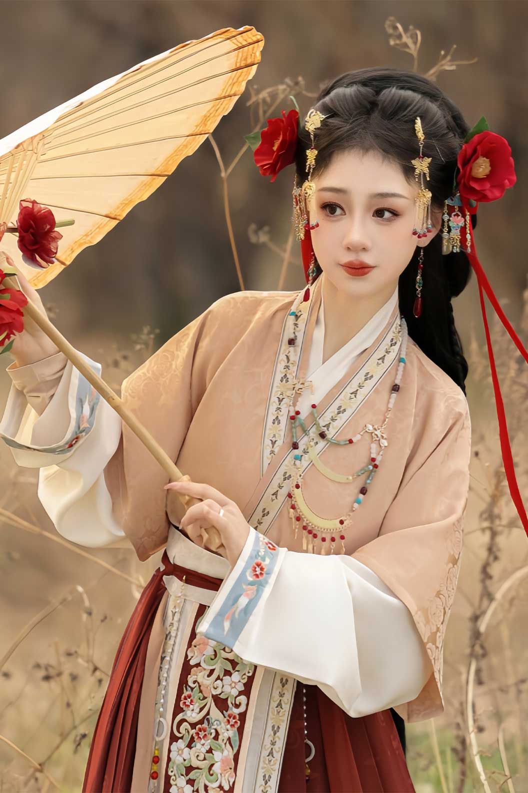 Song dynasty hanfu high waisted pleated skirt with bixi- chuanxiao 春晓