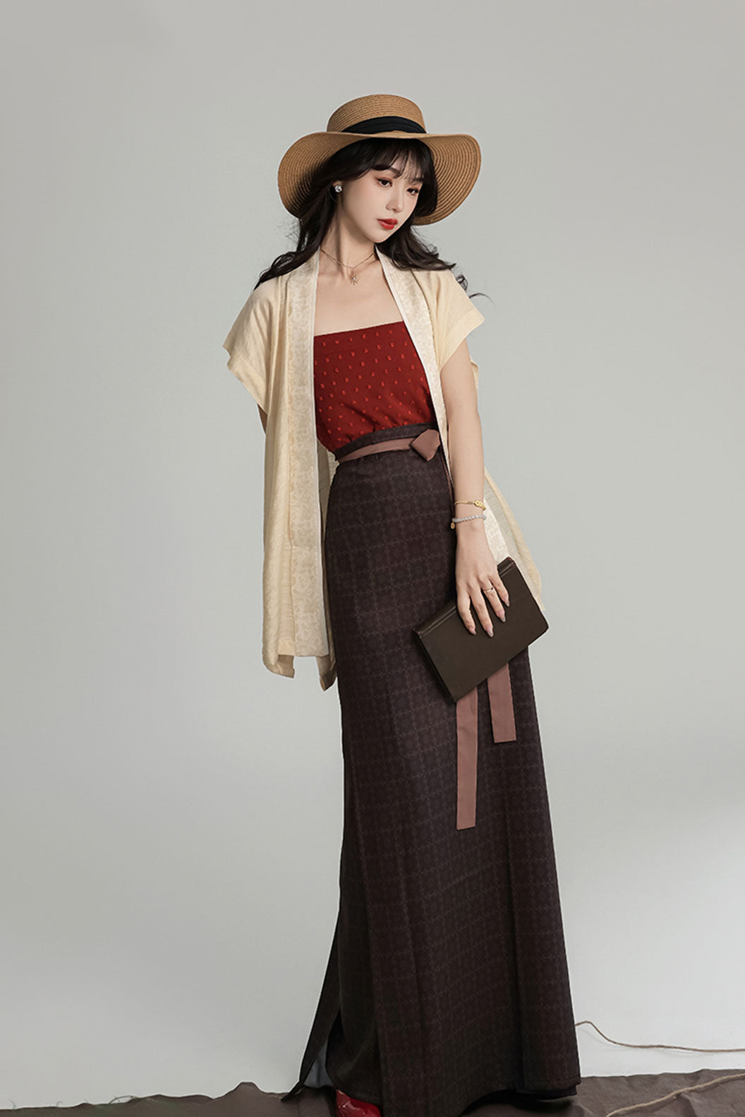 Song Dynasty Hanfu Swing Dress with Cardigan for Daily Wear - xiazhi 夏至