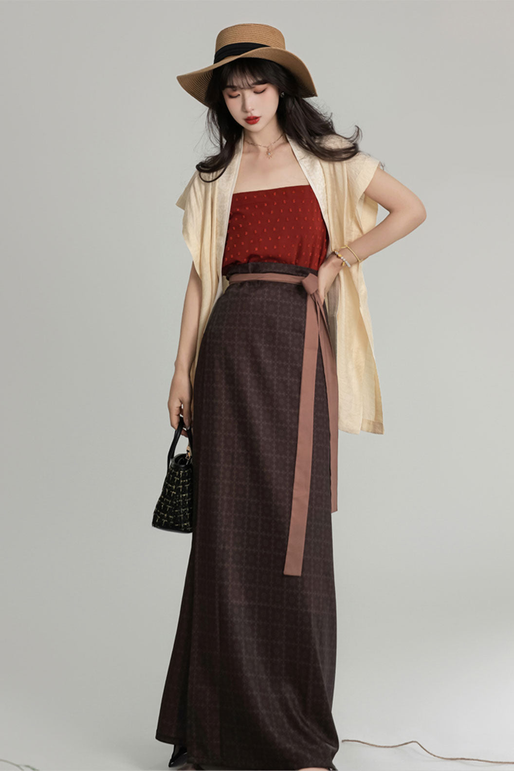 Song Dynasty Hanfu Swing Dress with Cardigan for Daily Wear - xiazhi 夏至